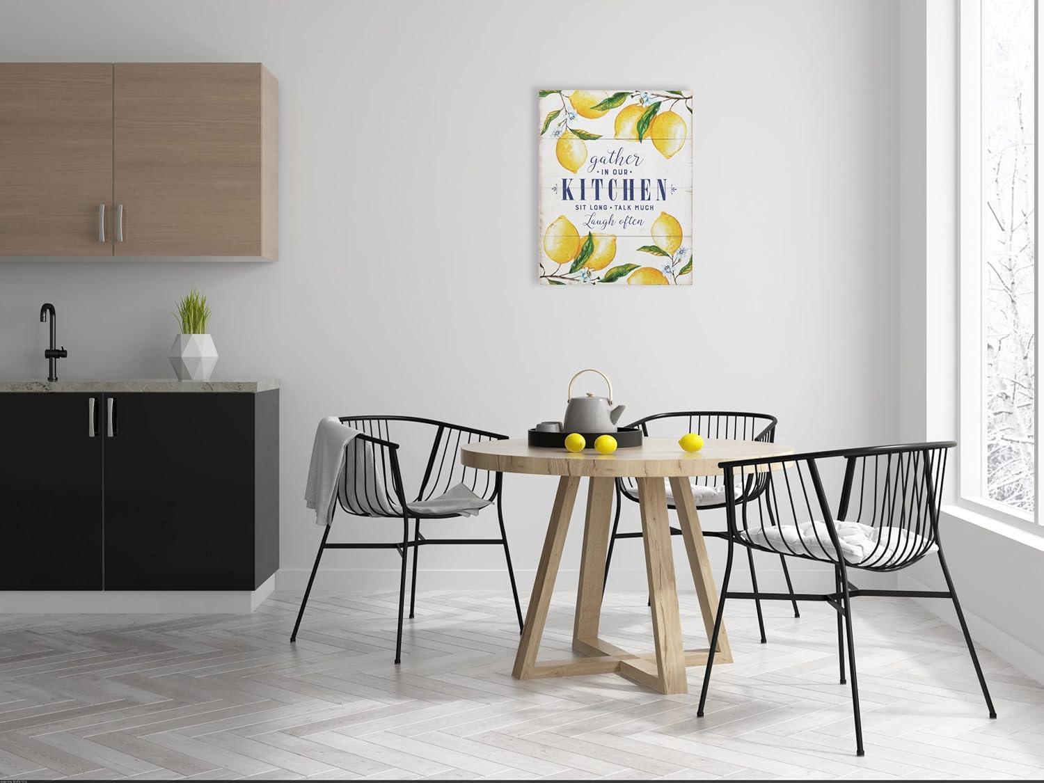 Creative Co-Op "Gather in Our Kitchen…" Wood Wall Décor with Lemons