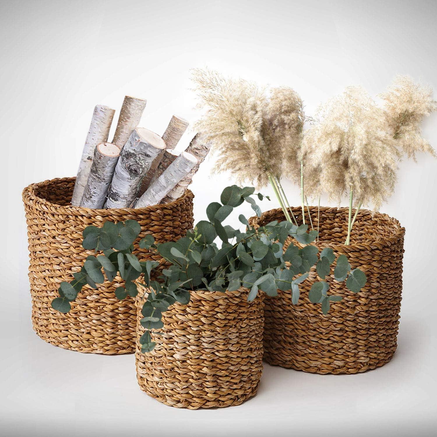 Napa Home & Garden Seagrass Small Round Baskets, Set of 3