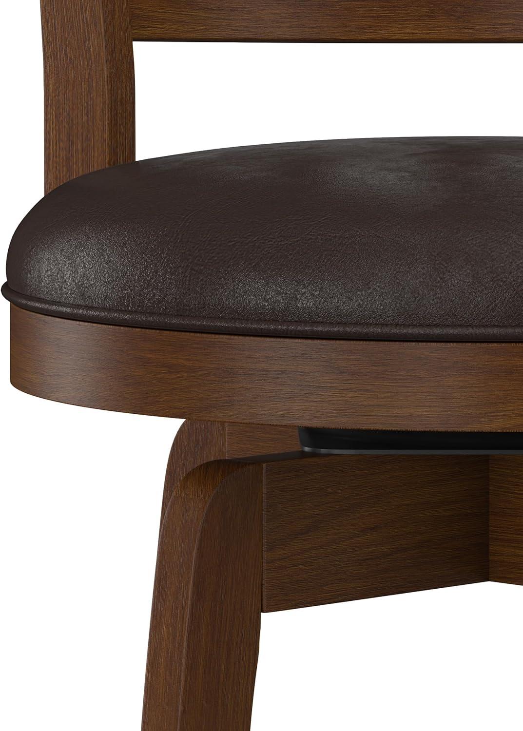 29.5" Presque Isle Swivel Barstool Cherry/Brown - Hillsdale Furniture: Padded High-Back with Footrest