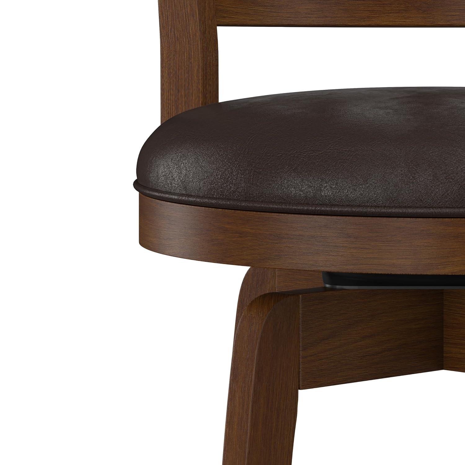 29.5" Presque Isle Swivel Barstool Cherry/Brown - Hillsdale Furniture: Padded High-Back with Footrest
