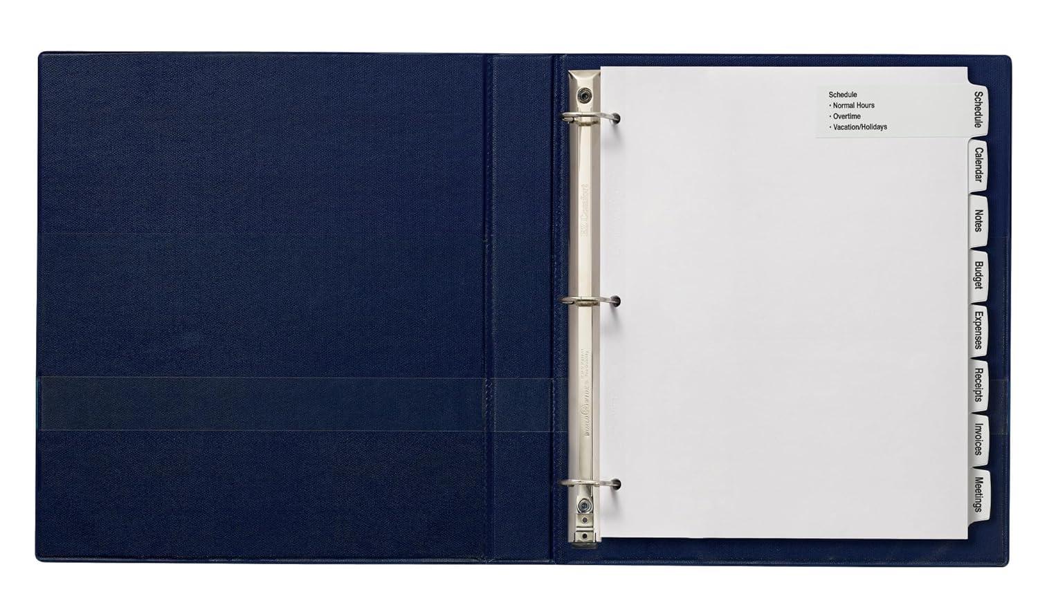 Avery Easy Peel Lrg Tab Dividers 8-Tab 4/PK White 14439