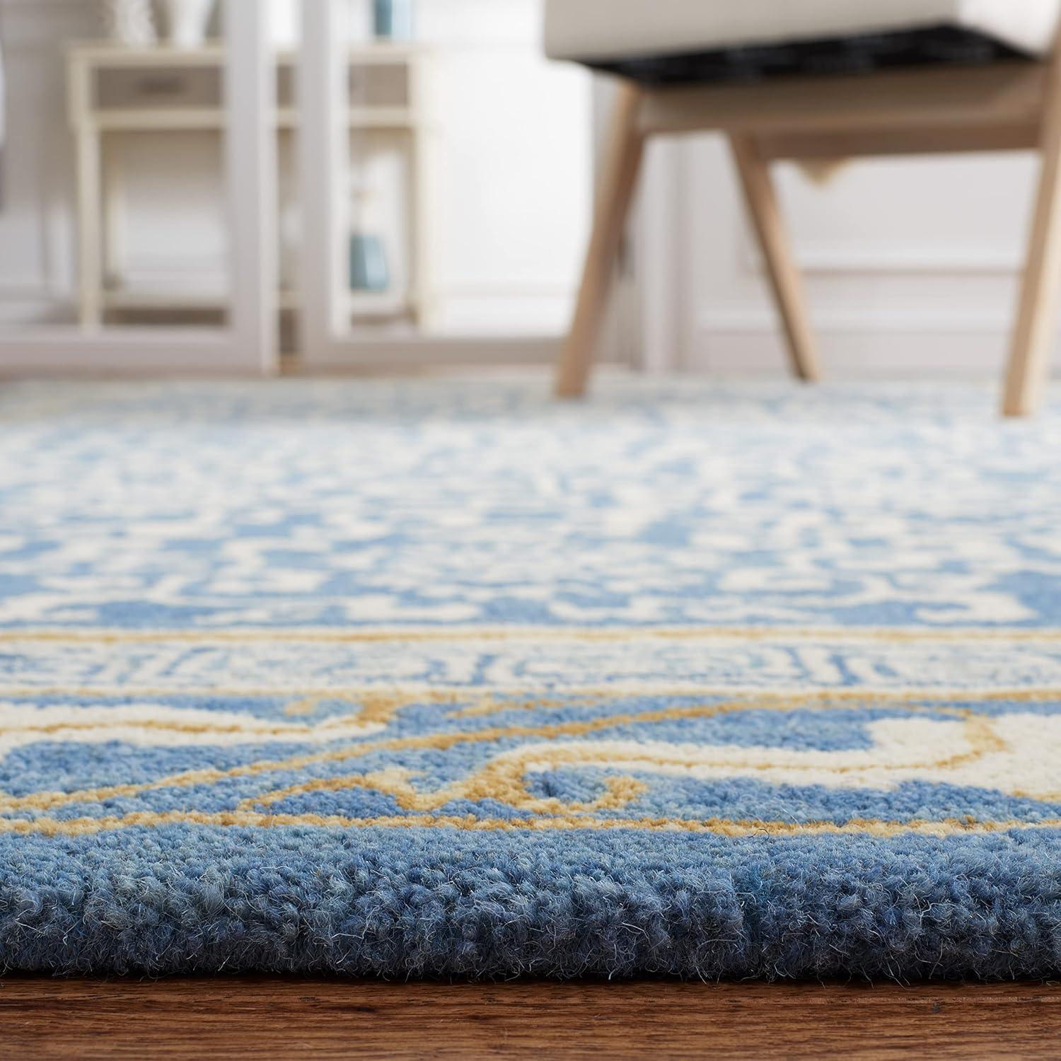 Antiquity AT860 Hand Tufted Indoor Accent Rug - Blue/Ivory - 3'x5' - Safavieh