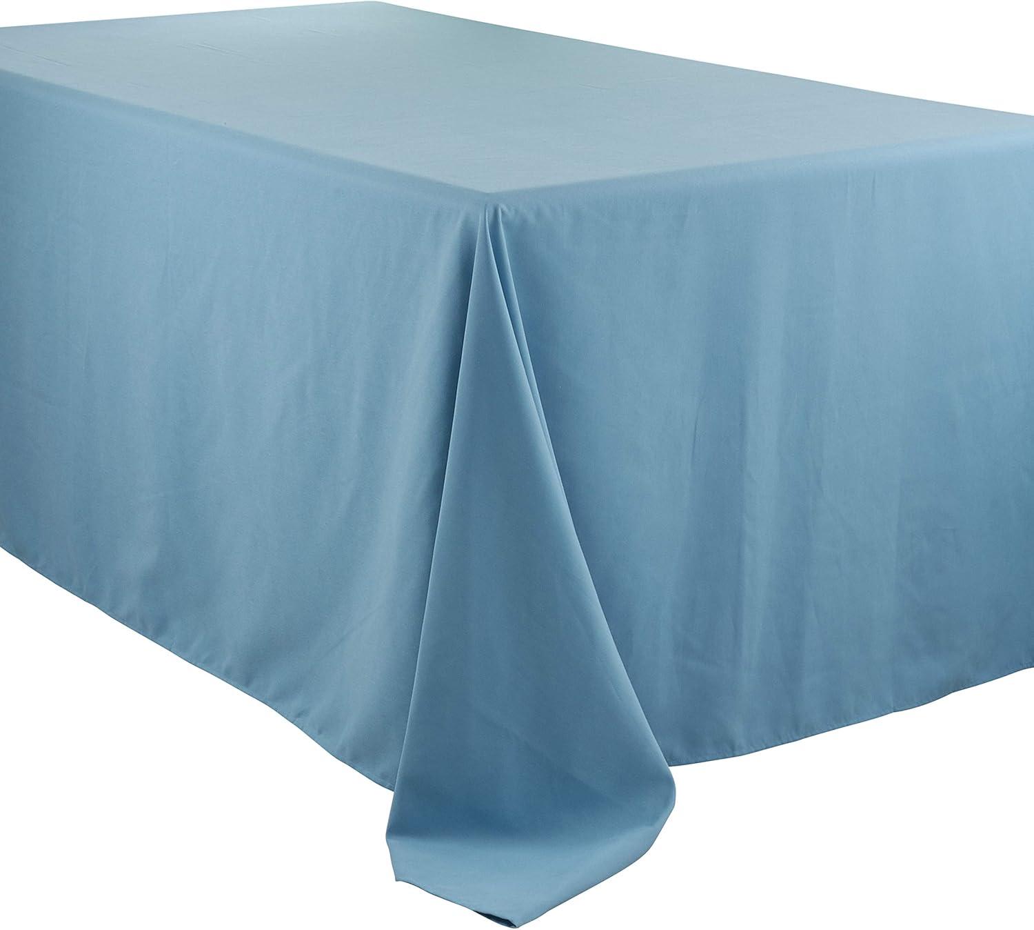 Saro Lifestyle Solid Color Everyday Tablecloth, Aqua, 90" x 132"
