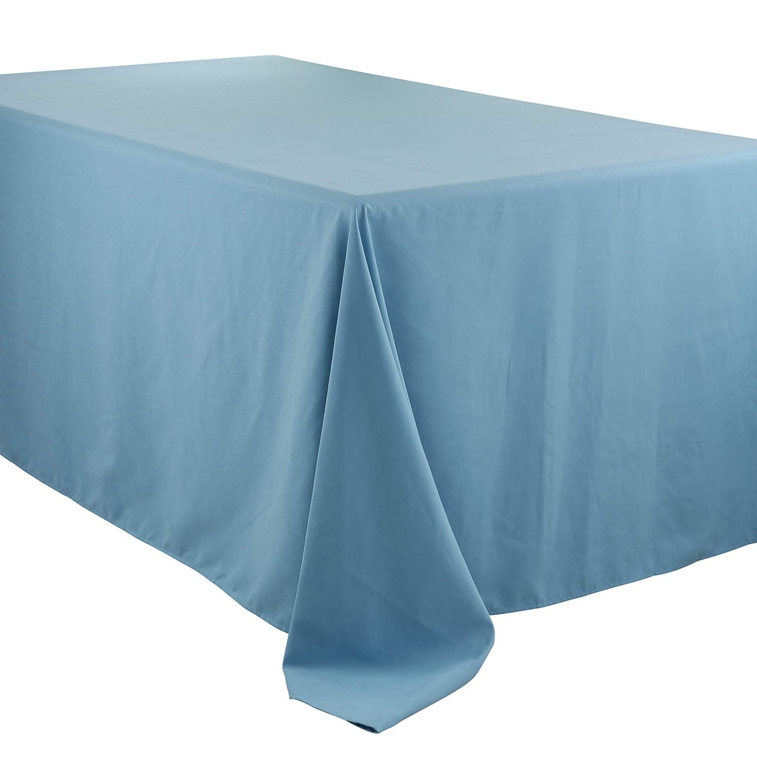 Saro Lifestyle Solid Color Everyday Tablecloth, Aqua, 90" x 132"