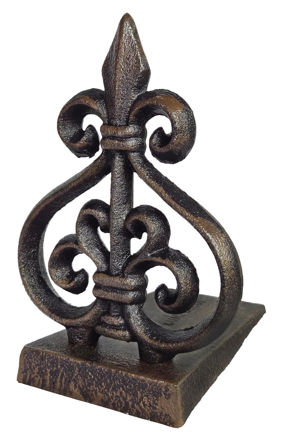 Lulu Decor, Cast Iron Fleur De Lis Door Stop, Door Stopper (LB15BK1)