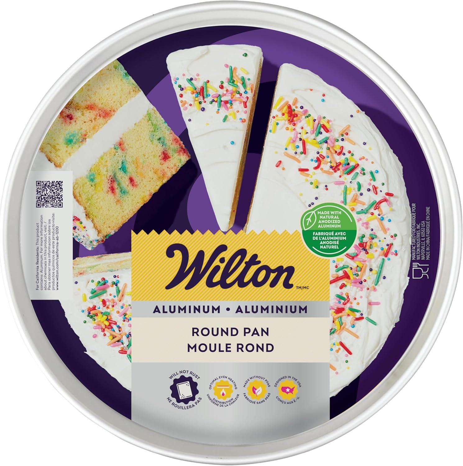 Wilton Decorator Preferred 10x3" Aluminum Round Baking Cake Pan, Extra-Wide Rims