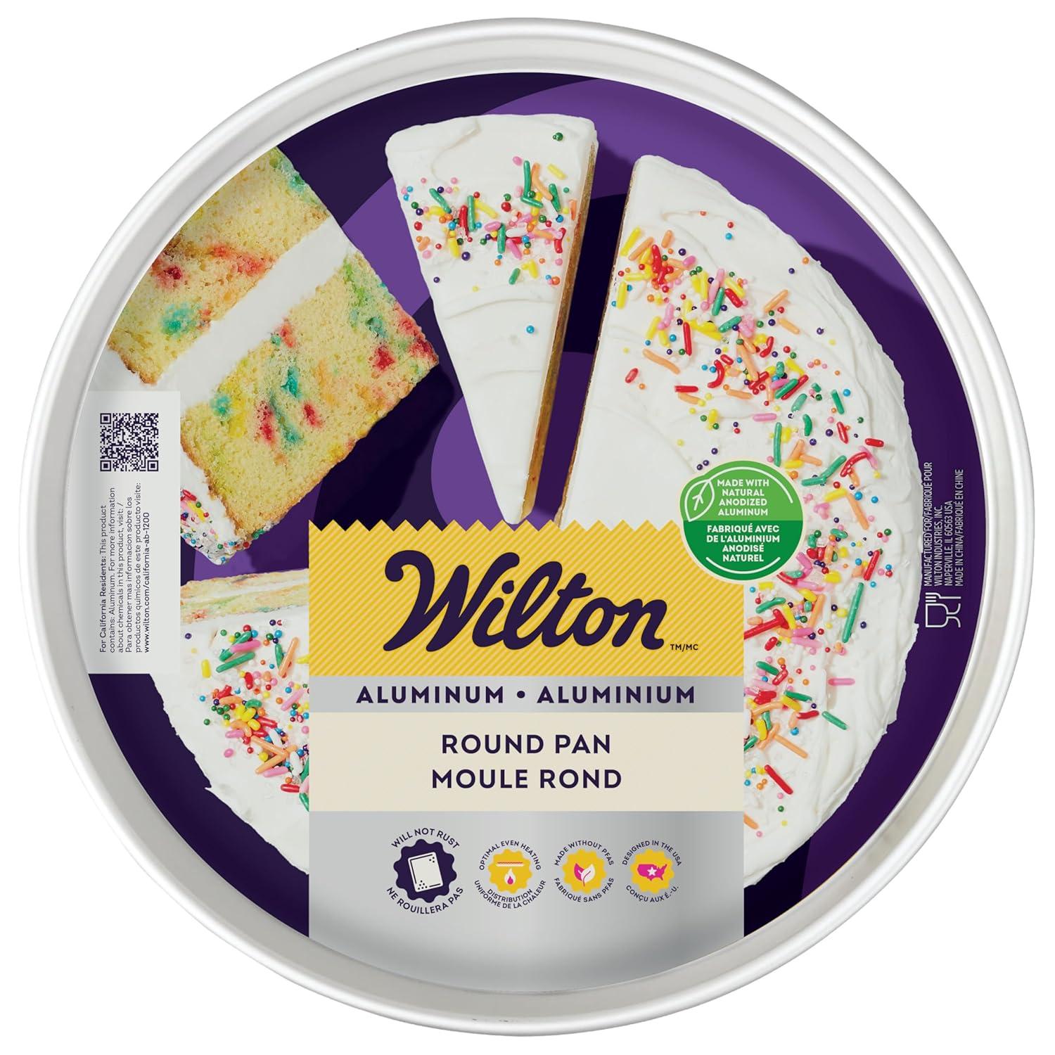 Wilton Decorator Preferred 10x3" Aluminum Round Baking Cake Pan, Extra-Wide Rims