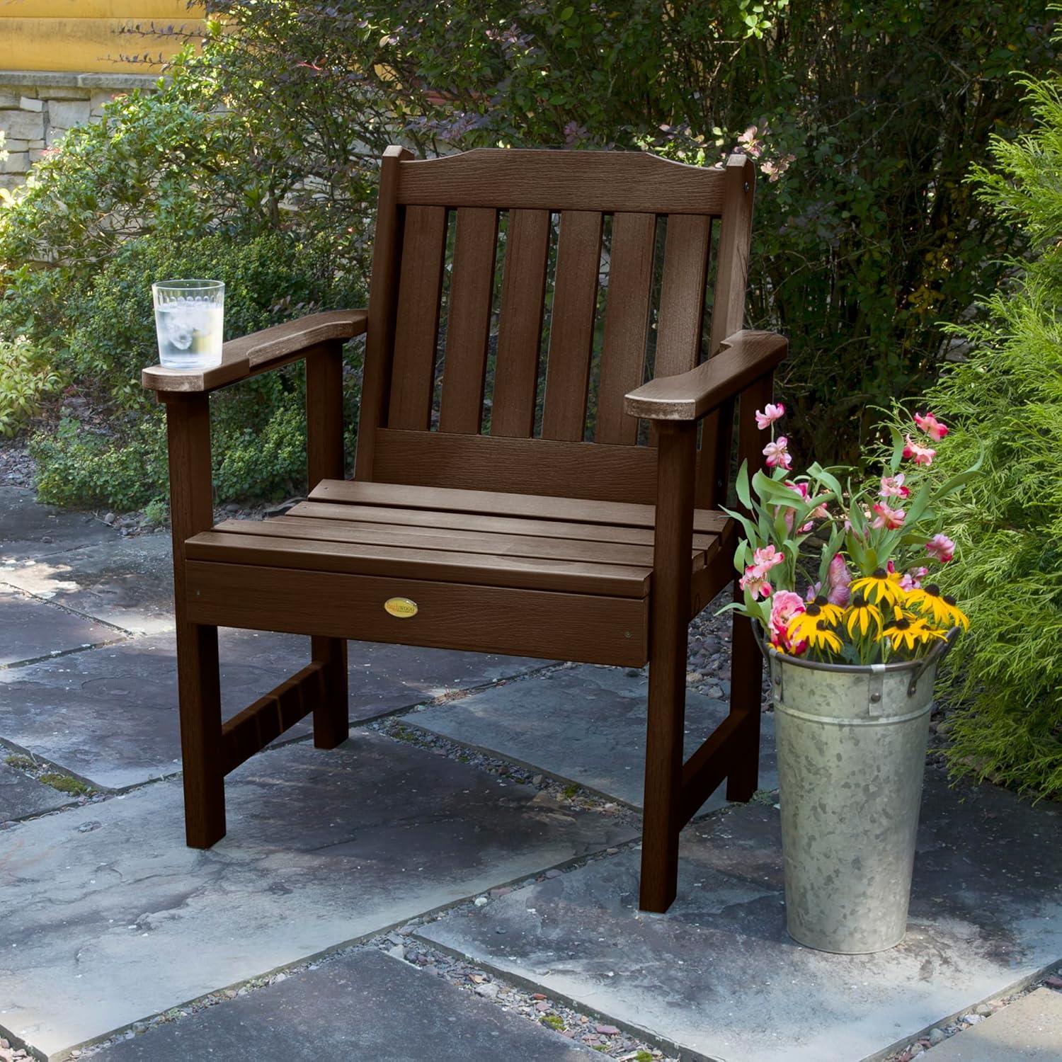 Lehigh Garden Patio Chair Weathered Acorn - highwood: Durable Outdoor Seating, Fade-Resistant