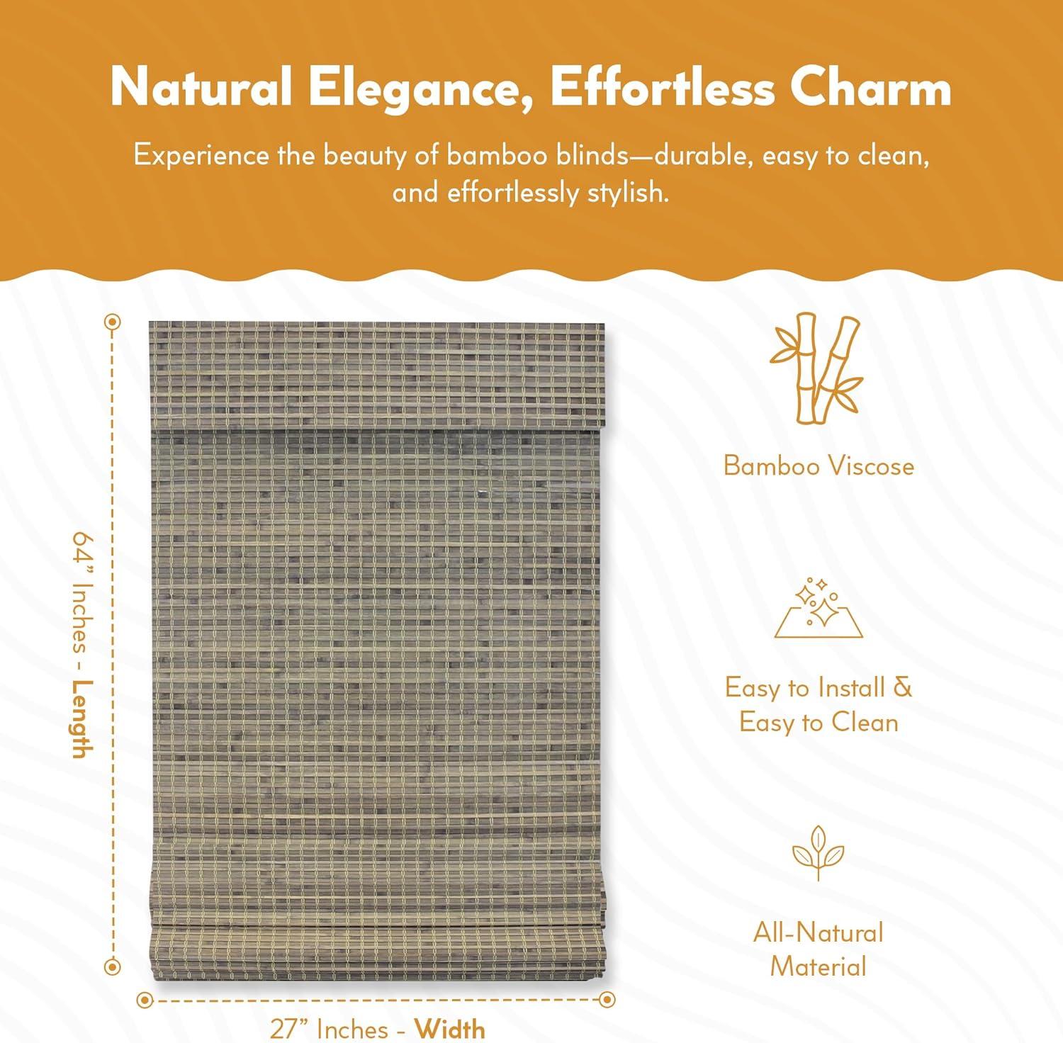 Radiance Newport 27-in Cordless Driftwood Roman Shade