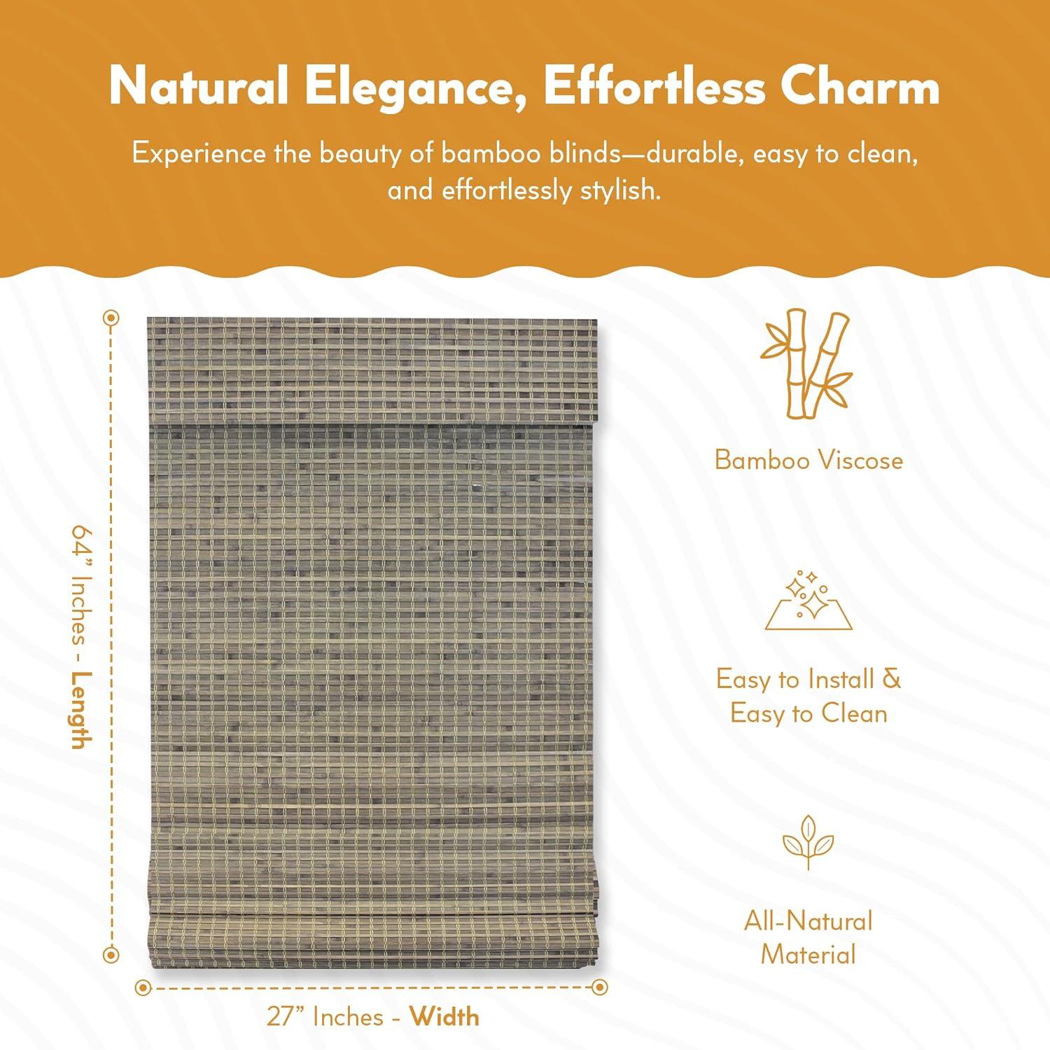 Radiance Newport 27-in Cordless Driftwood Roman Shade