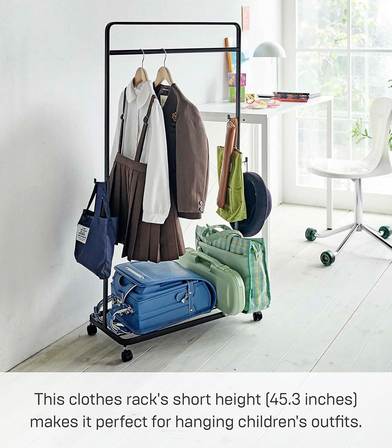 Yamazaki Home Kids Clothes Rack, Steel, Wheels