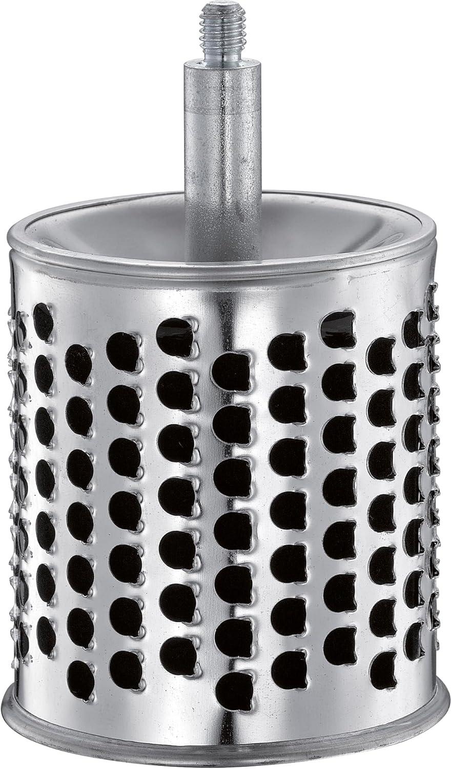 Cream Metal and Wood Rotary Drum Grater with Suction Base