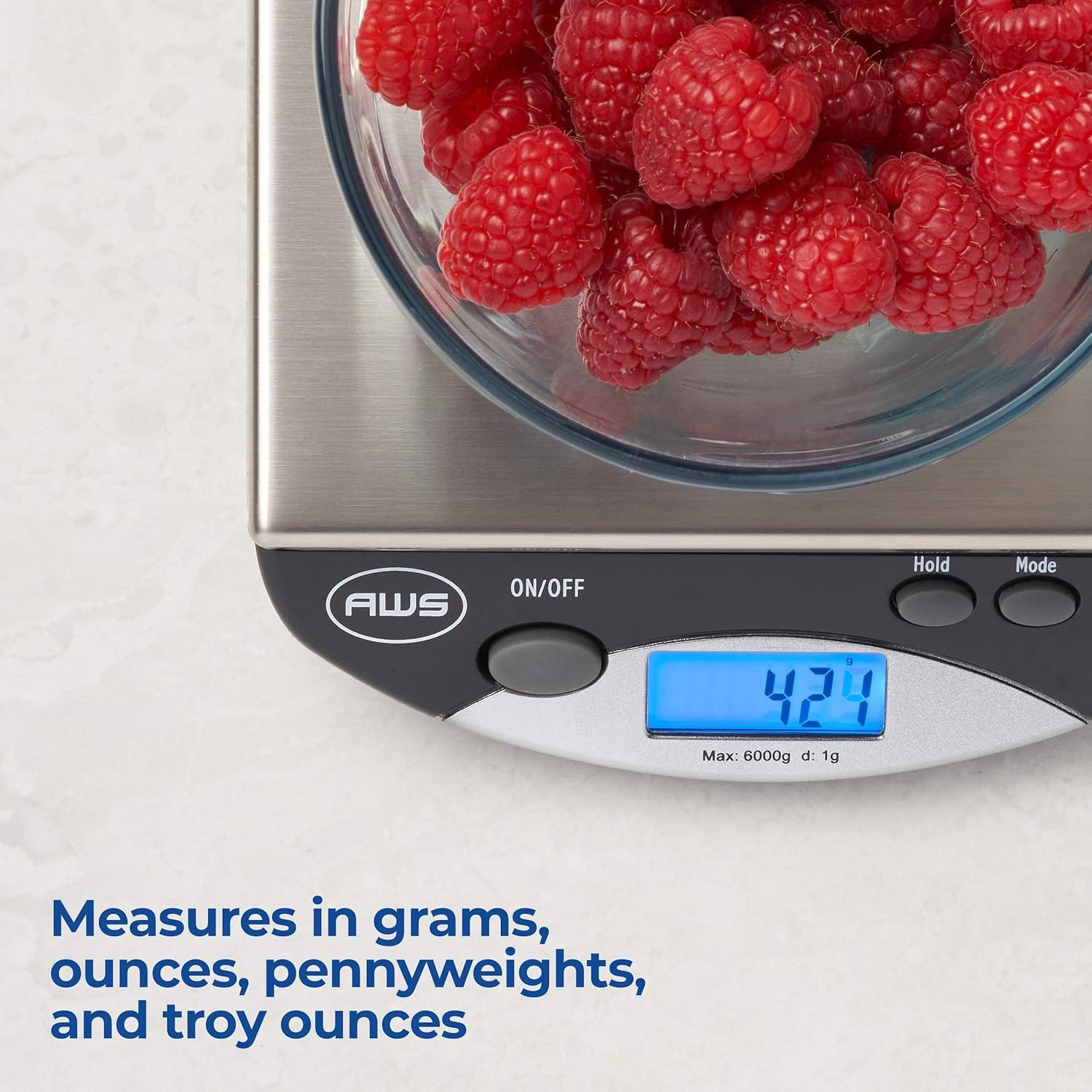 Black Stainless Steel Digital Kitchen Scale with LCD Display