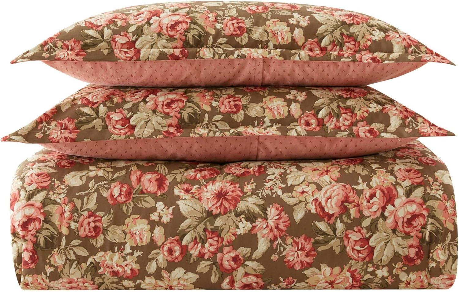 Laura Ashley Bloomsbury Cotton Reversible Brown Comforter Set