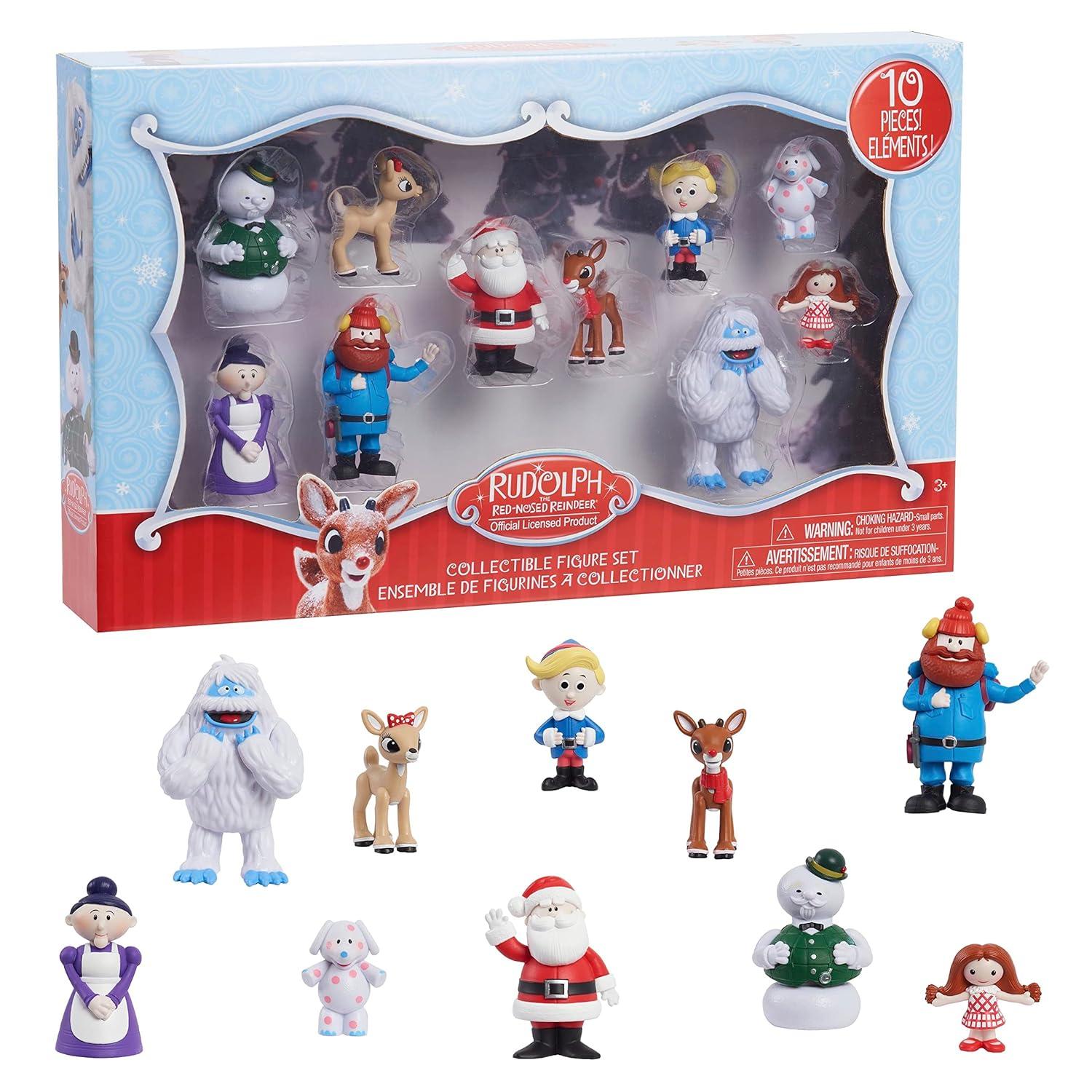 Rudolph the Red-Nosed Reindeer® Figure Set, 10-Piece Figure Set, Kids Toys for Ages 3 up