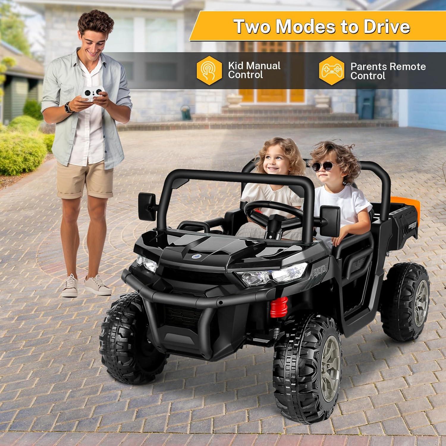 Himimi Delia Himimi 24 Voltage  Ride On Dump Truck, 2 Seater Kids UTV with Electric Dump Bed, Remote Control