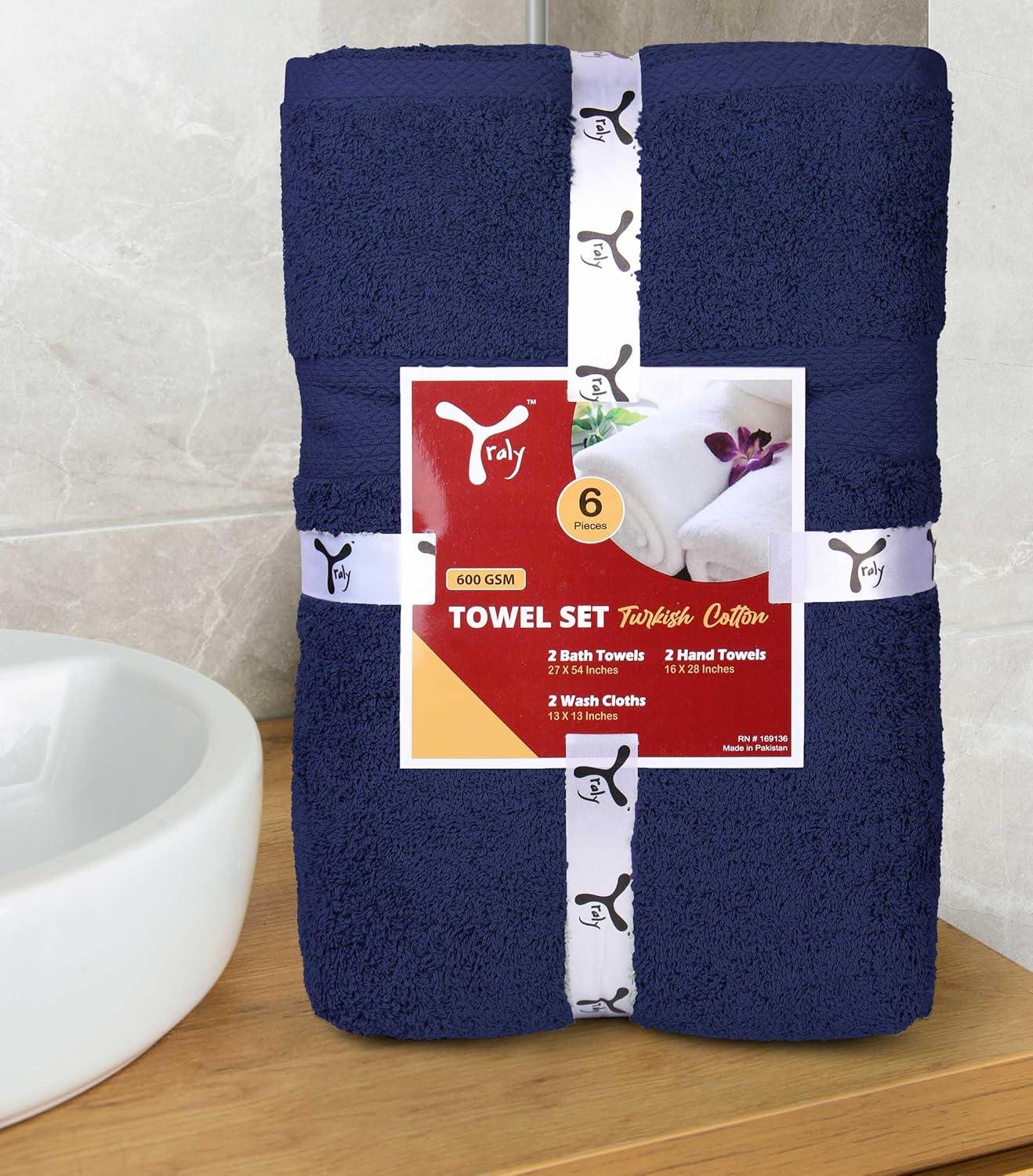 Anne Klein Reverie Antimicrobial Towel Set 6 Piece 100% Cotton Towel Set