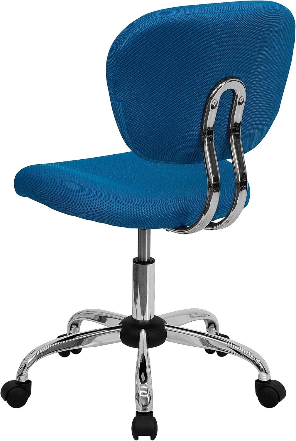 Turquoise Mesh Mid-Back Ergonomic Swivel Task Chair