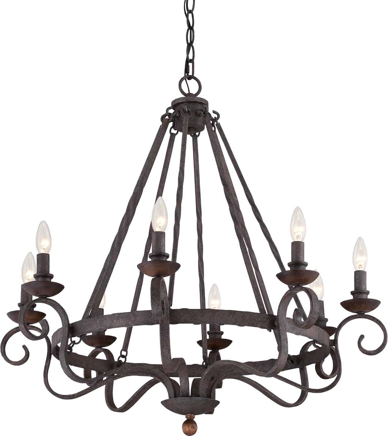 Quoizel Lighting Noble 8 - Light Chandelier in  Rustic Black