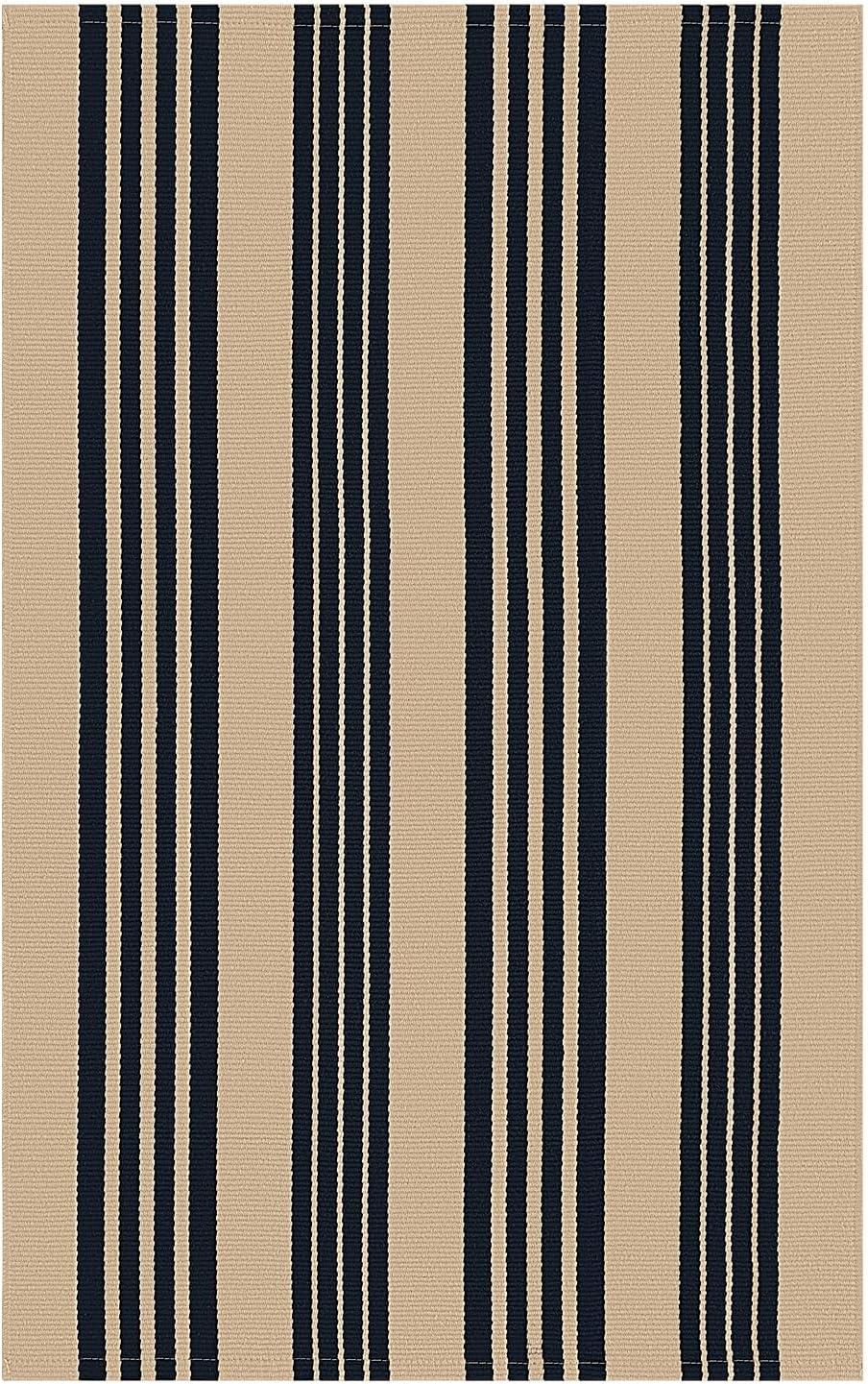 IOHOUZE Navy and White Striped Rug 2'x3' Front Door Rugs, Small Washable Area Rug for Front Porch, Spring Summer Doormats Outdoor Indoor, Cotton Rugs for Entryway Porch Entrance