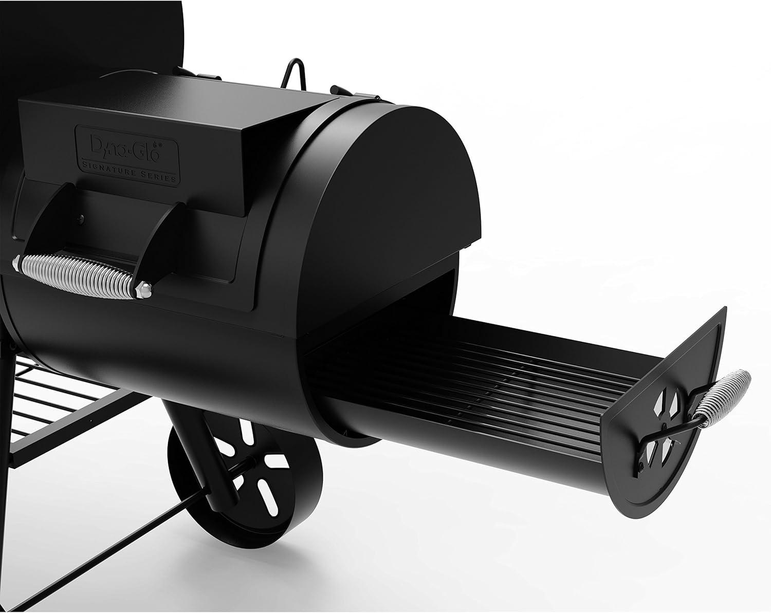 Black Steel Built-In Charcoal Grill with Smoker