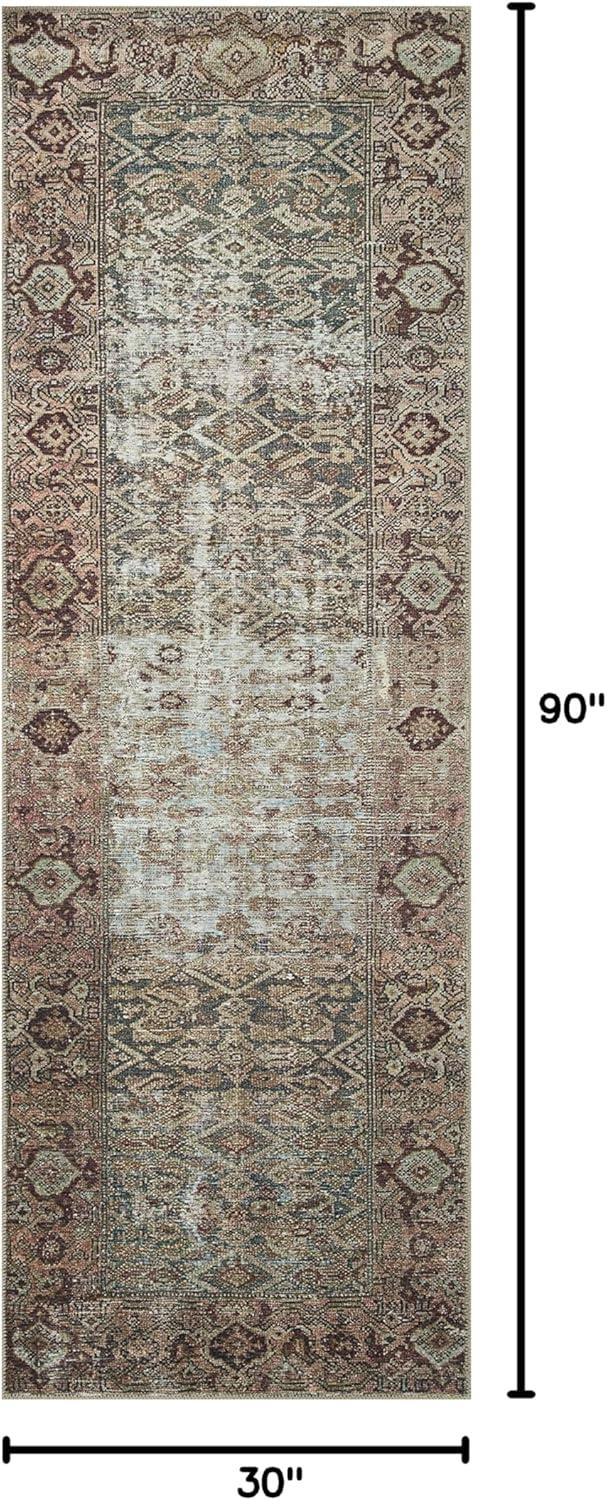 Georgie Oriental Moss/Salmon Area Rug