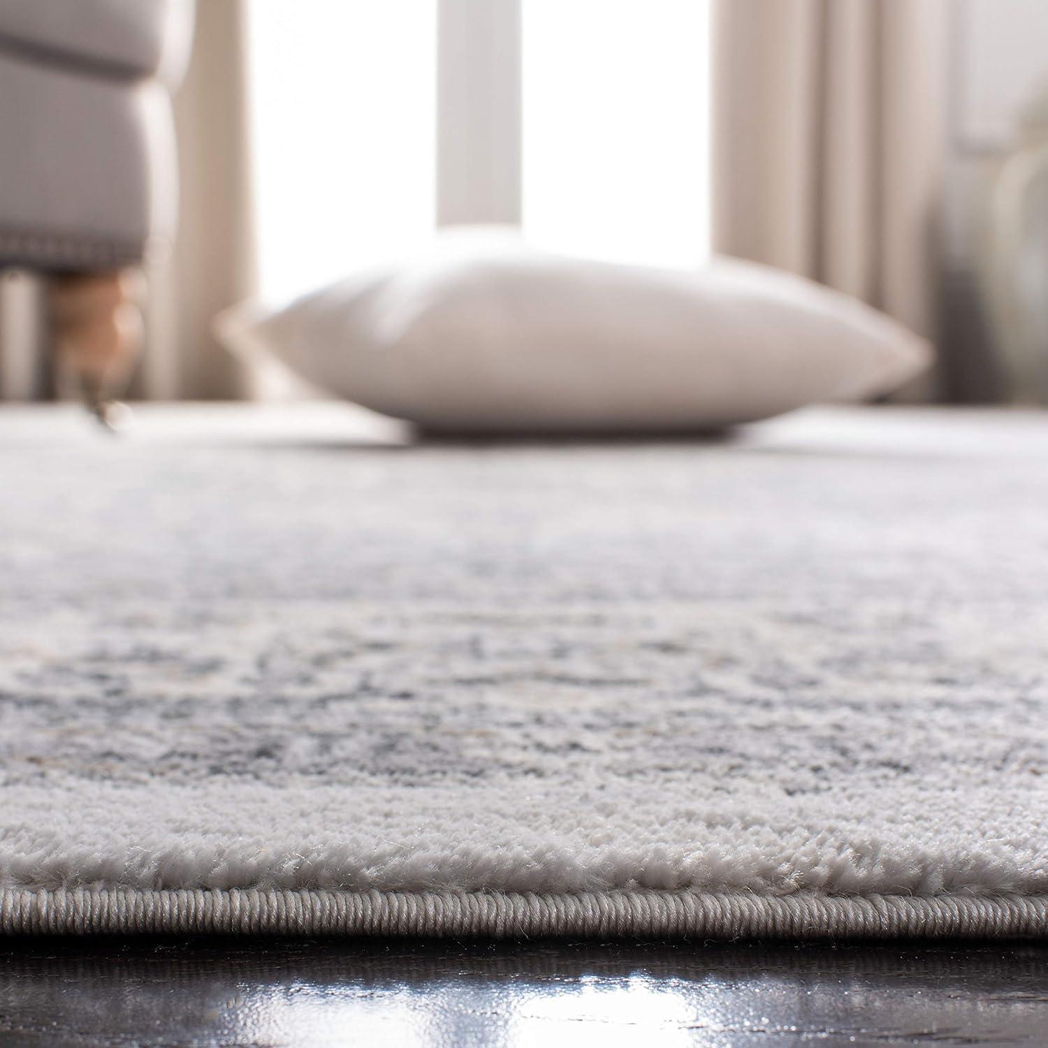 Isabella ISA916 Power Loomed Accent Rug - Dark Grey/Cream - 3'x5' - Safavieh