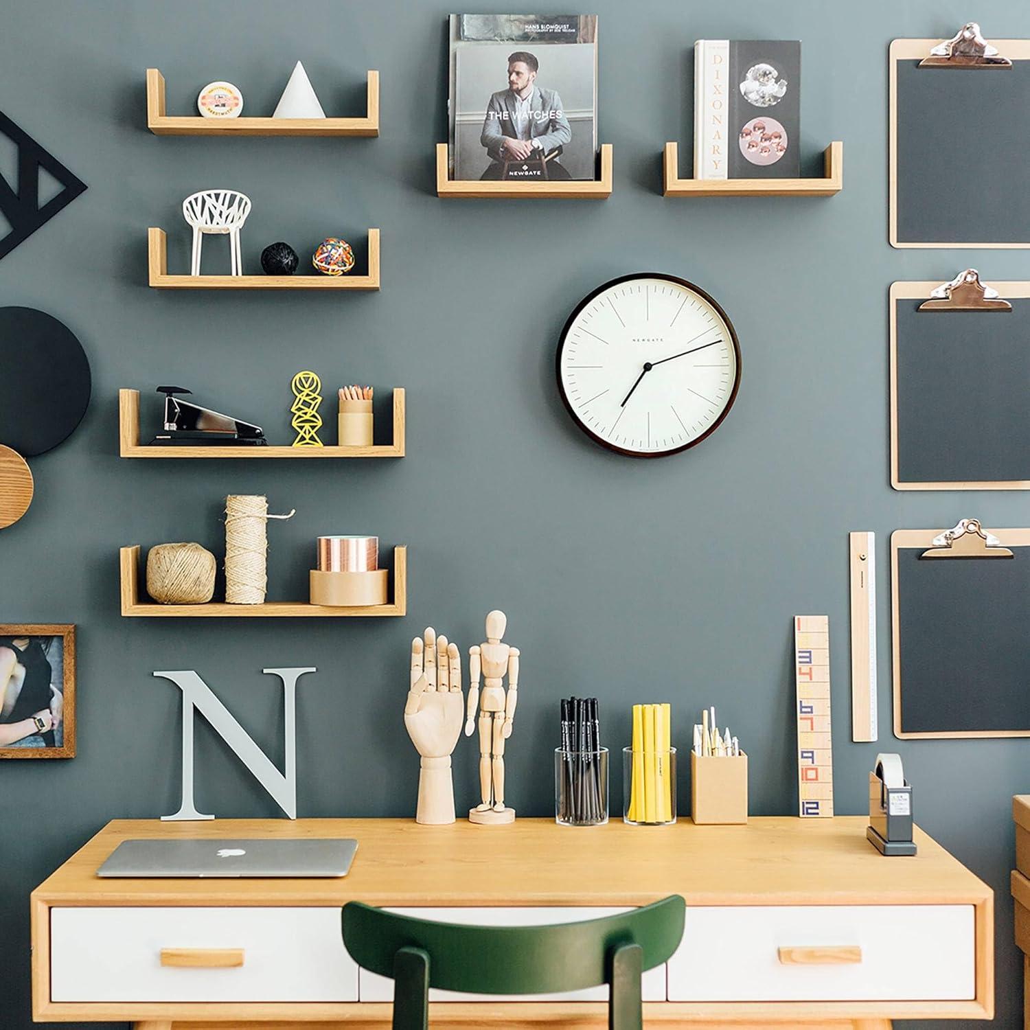 NEWGATE® Mr Clarke | Modern Minimalist | A Small Scandi Inspired Wall Clock with a Modern Plywood Case for Home Living/Dining Room or Office 11 inch (Dark Plywood & Marker Dial)