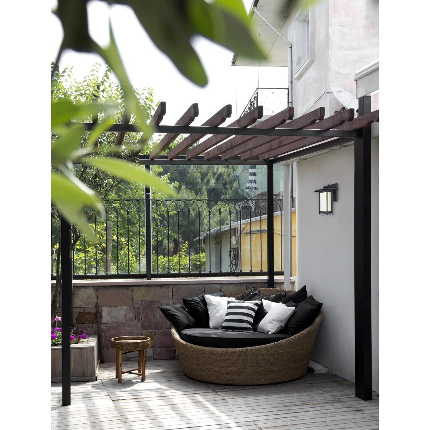 Westinghouse Lighting Westinghouse Clarissa One-Light Outdoor Wall Lantern 12 LED Textured Black Black Painted