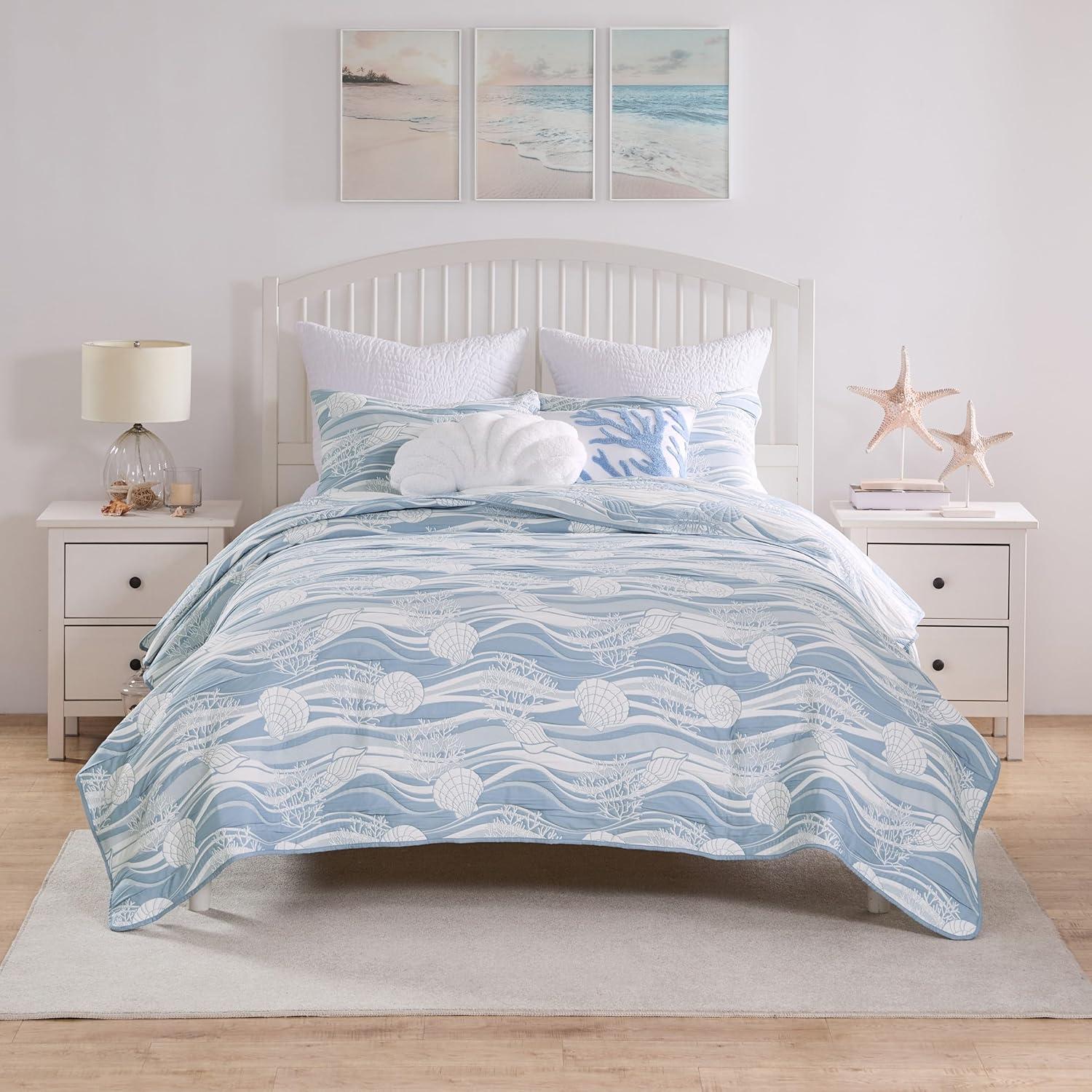 Greenland Home Fashions Coastal Paradise Jacquard Coverlet Set