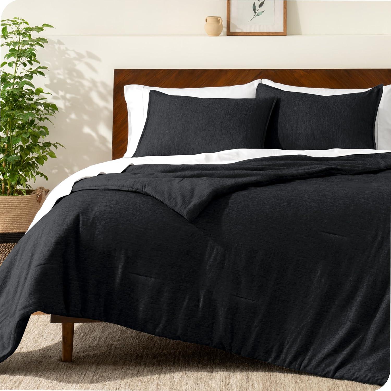 Bare Home Heathered Comforter Set - Ultra-Soft - Goose Down Alternative - All Season Warmth