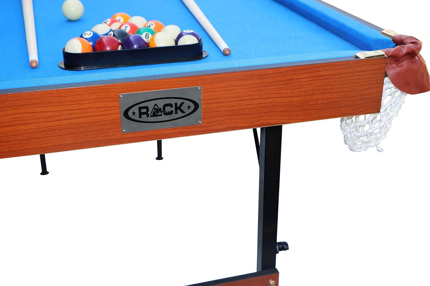 RACK Crux 55" Folding Classic Billiard Pool Table Multi Player Game, Blue