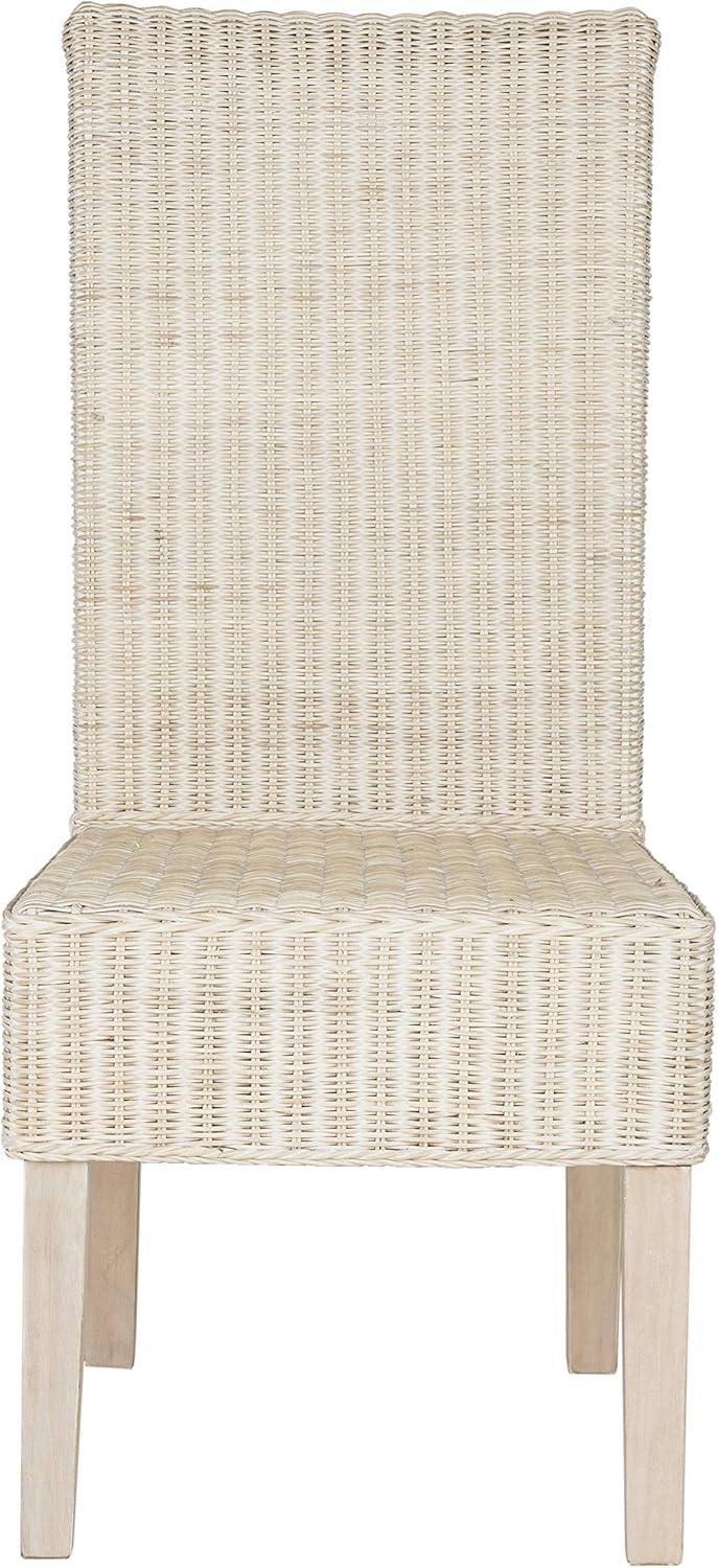 Arjun 18" H Wicker Dining Chair (Set of 2) - SEA8013 - Brown/Multi - Safavieh