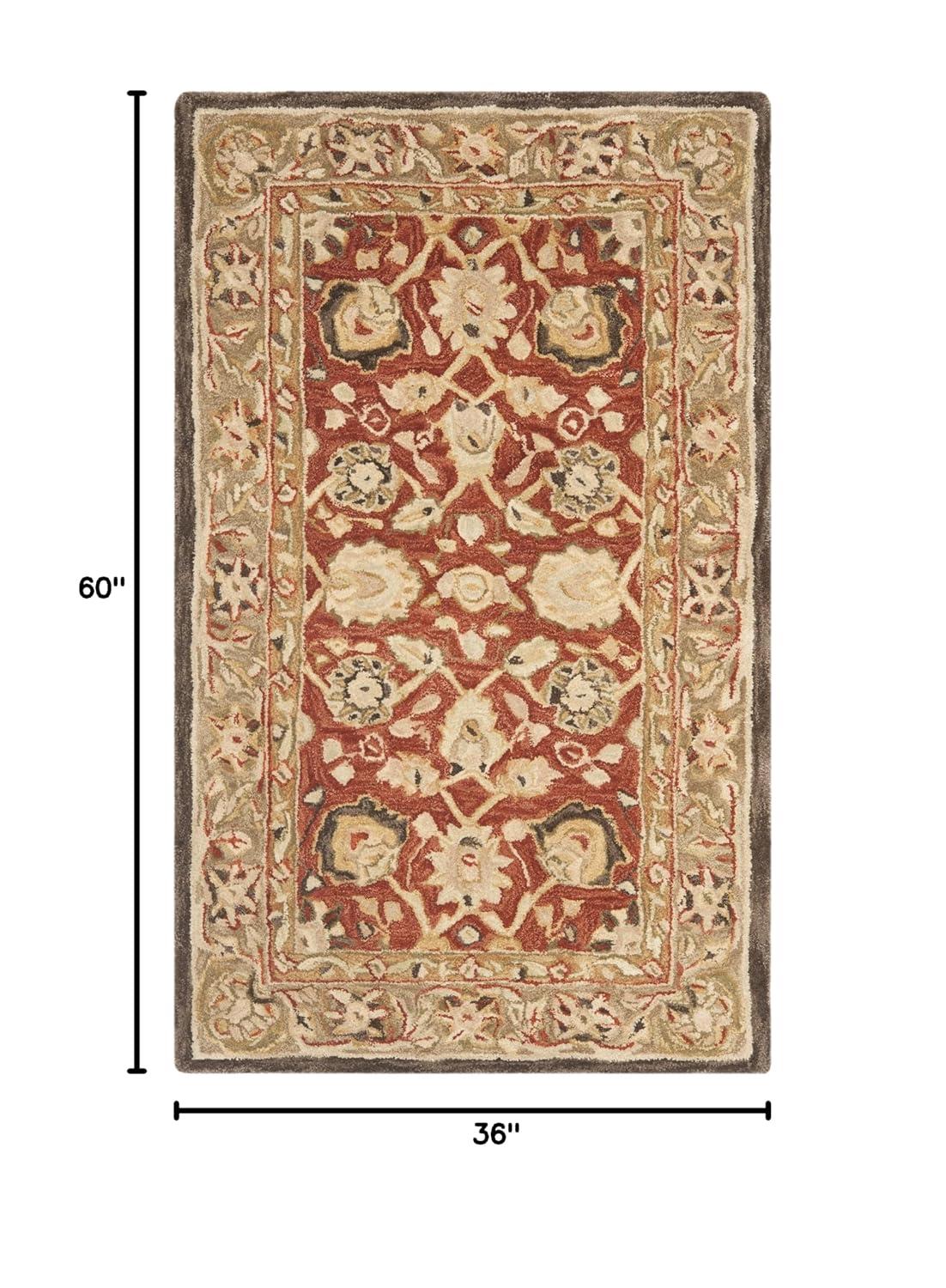 Anatolia AN512 Hand Tufted Indoor Accent Rug - Rust/Green - 3'x5' - Safavieh