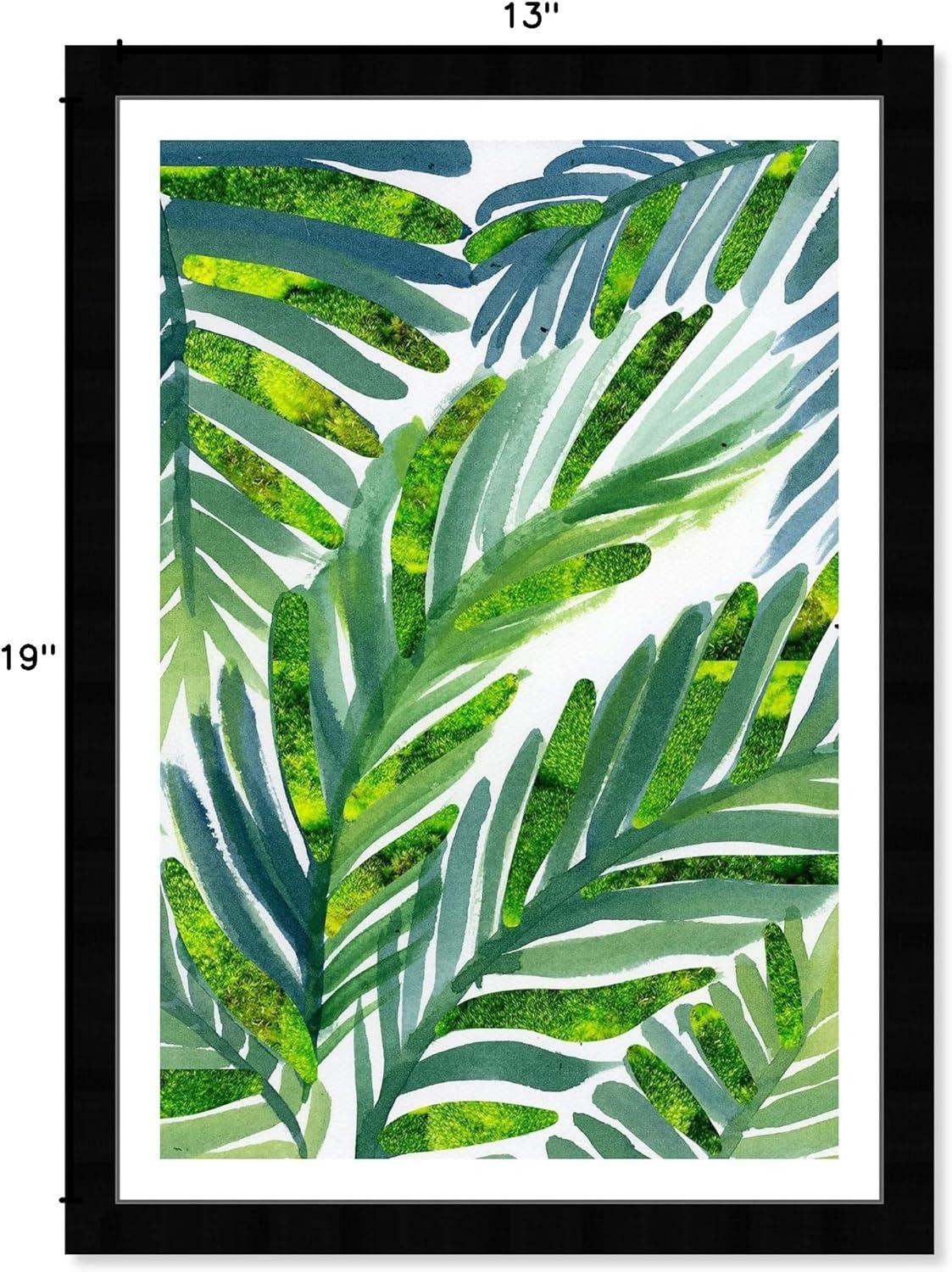 Tropical Green and Blue Botanical Framed Wall Art Print