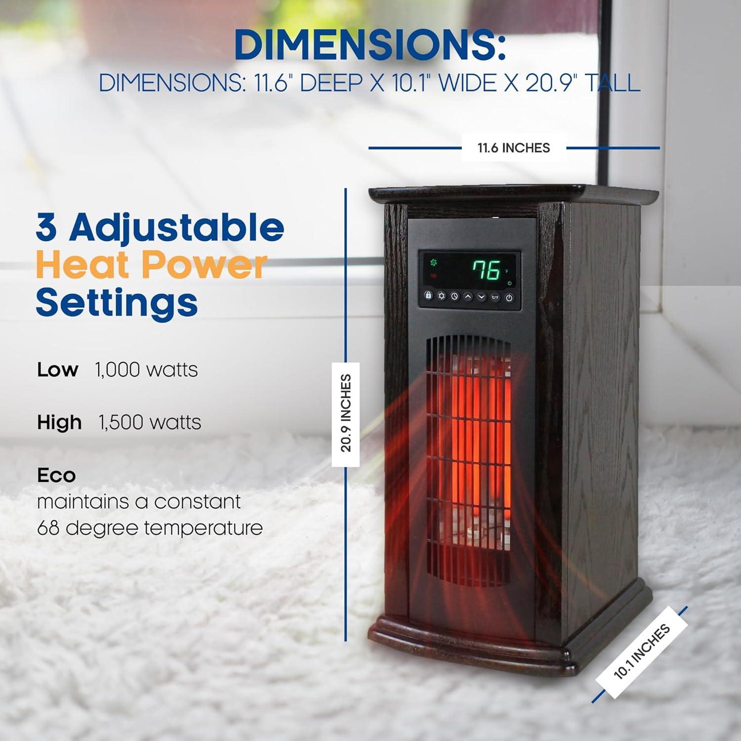 Lifesmart LifeSmart LifePro 1500 Watt 1500 BTU Infrared Quartz Indoor Tower Space Heater