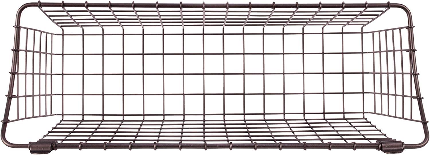 Spectrum Diversified Steel Wire Vintage Cabinet and Wall Mount Storage Basket, Large, Bronze