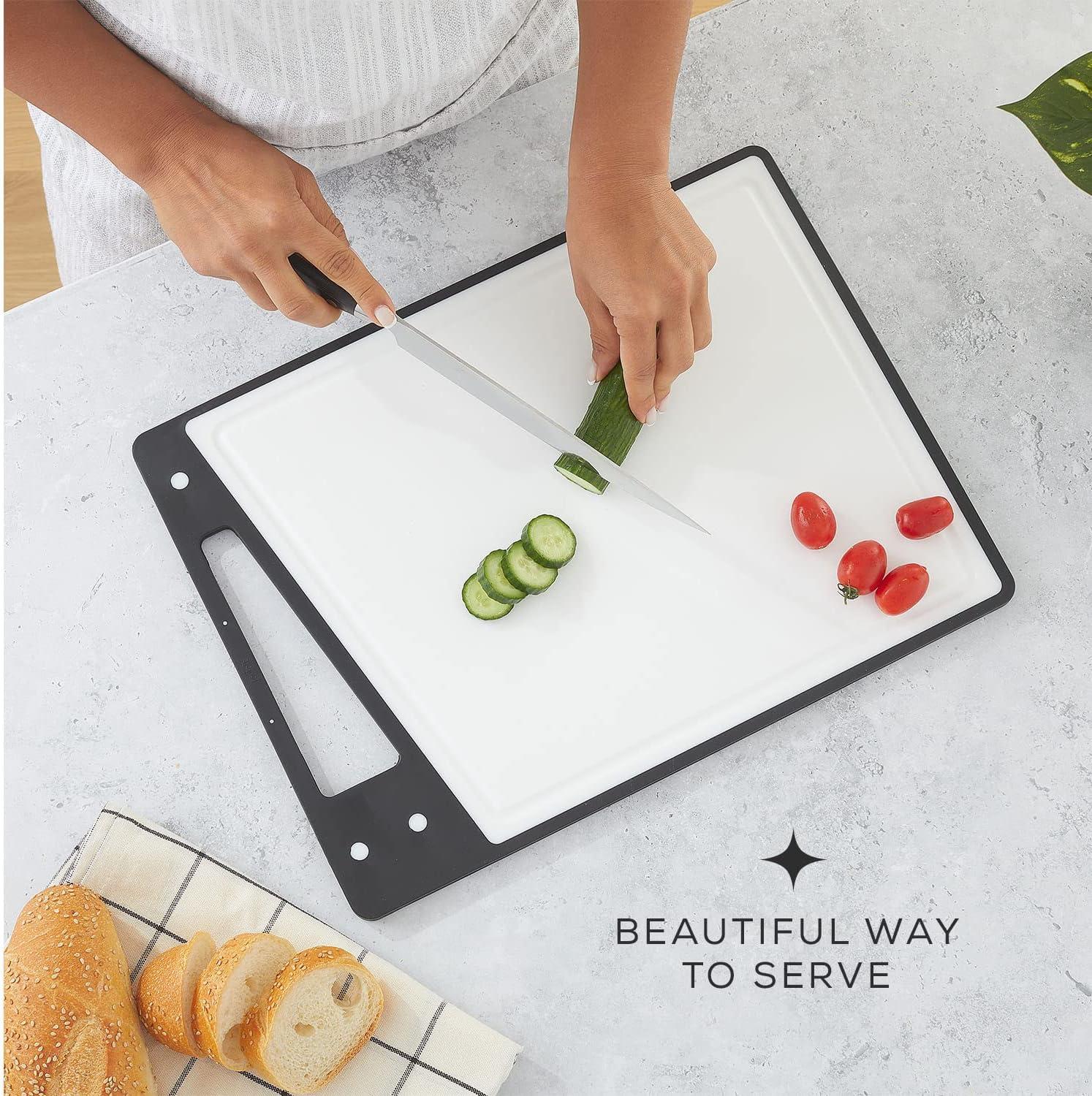 Joyjolt Plastic Cutting Board Set (Set of 3)