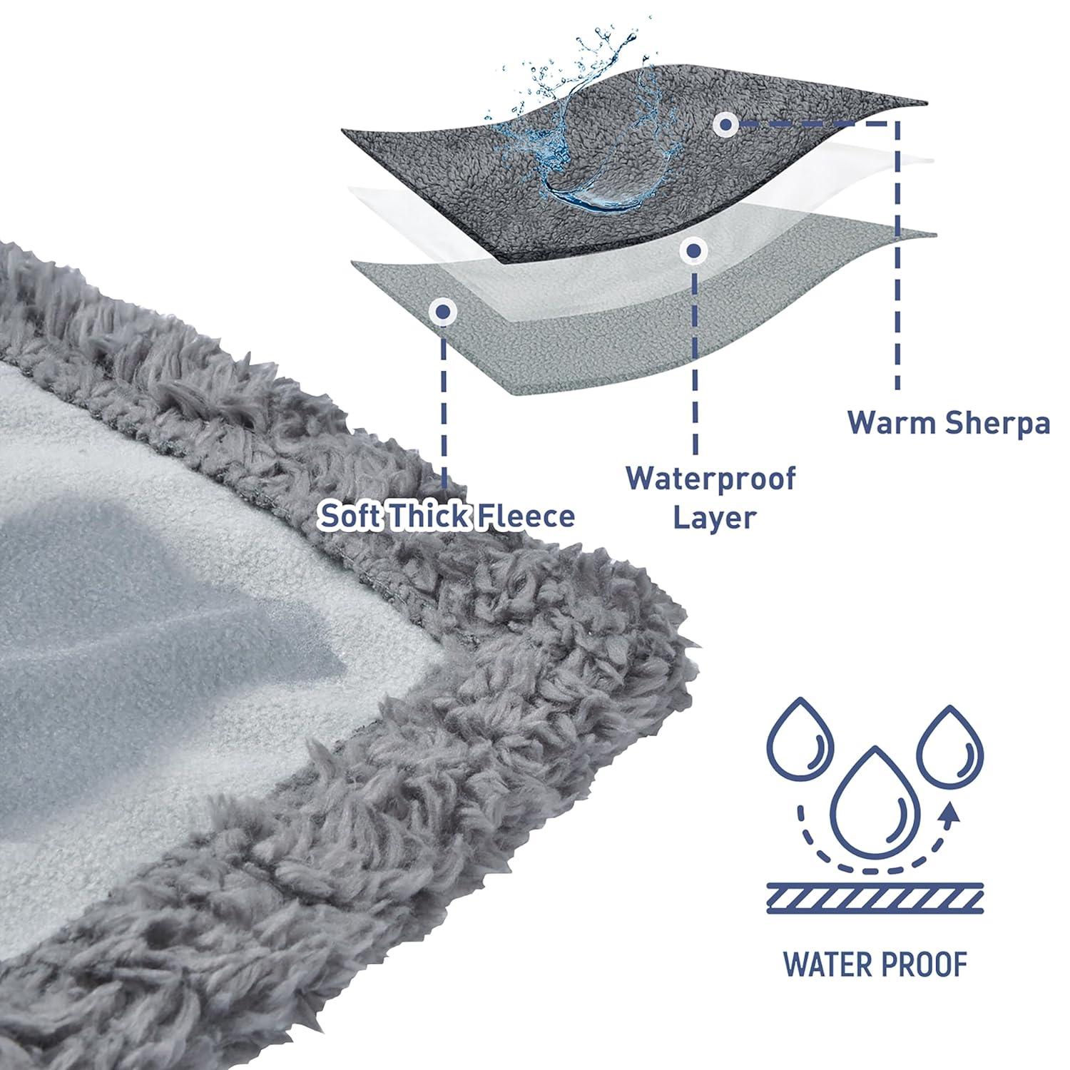 Kritter Planet Waterproof Bed Blanket, Washable Stain Proof Pad Bed Cover, Reversible Leakproof Furniture  Protector, Queen Size