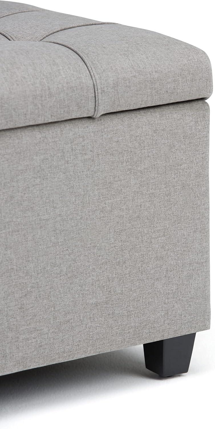 Simpli Home Sienna 33"W Upholstered Storage Ottoman Bench with Lift-Up Tufted Top