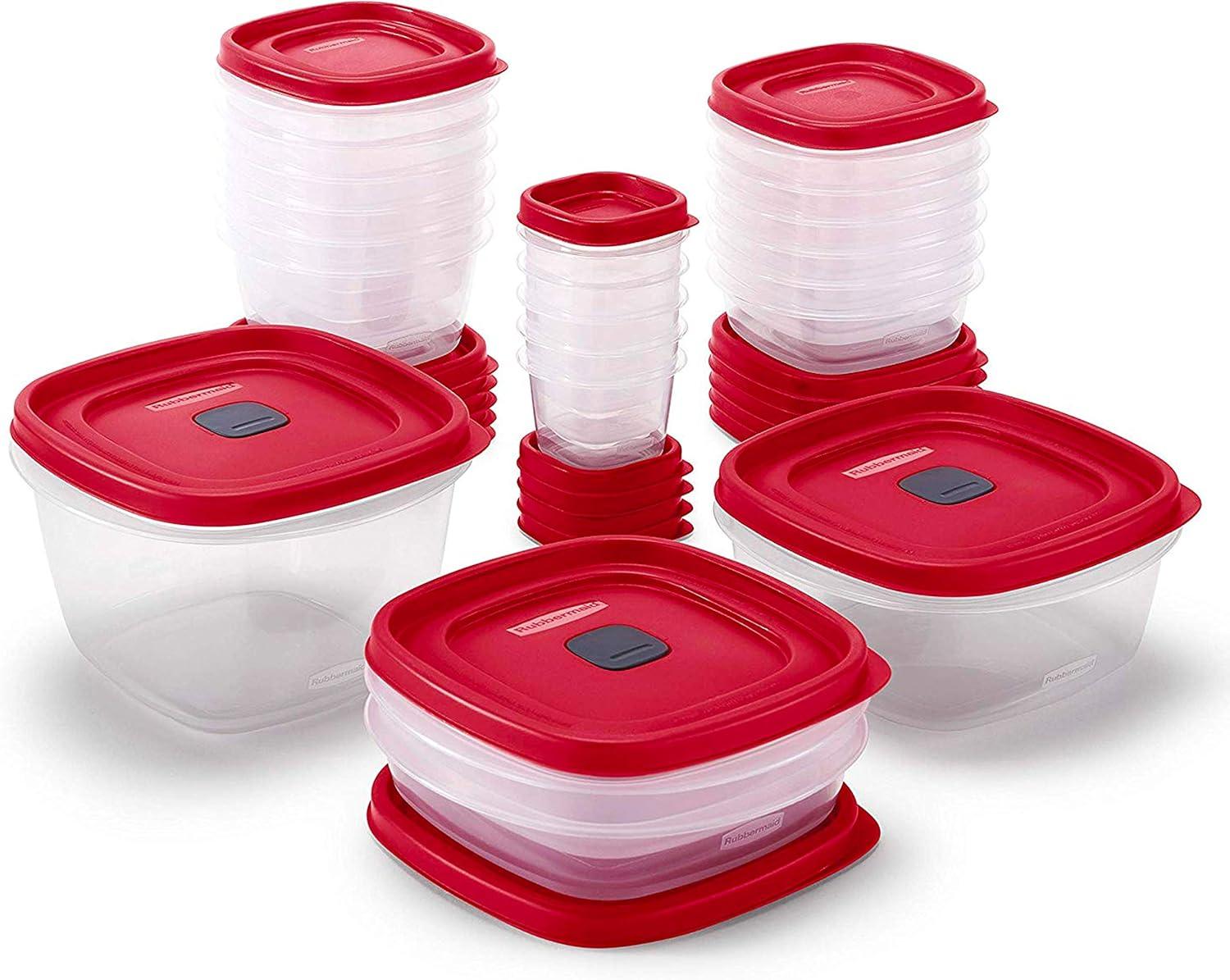 42-Piece Red BPA-Free Food Storage Container Set