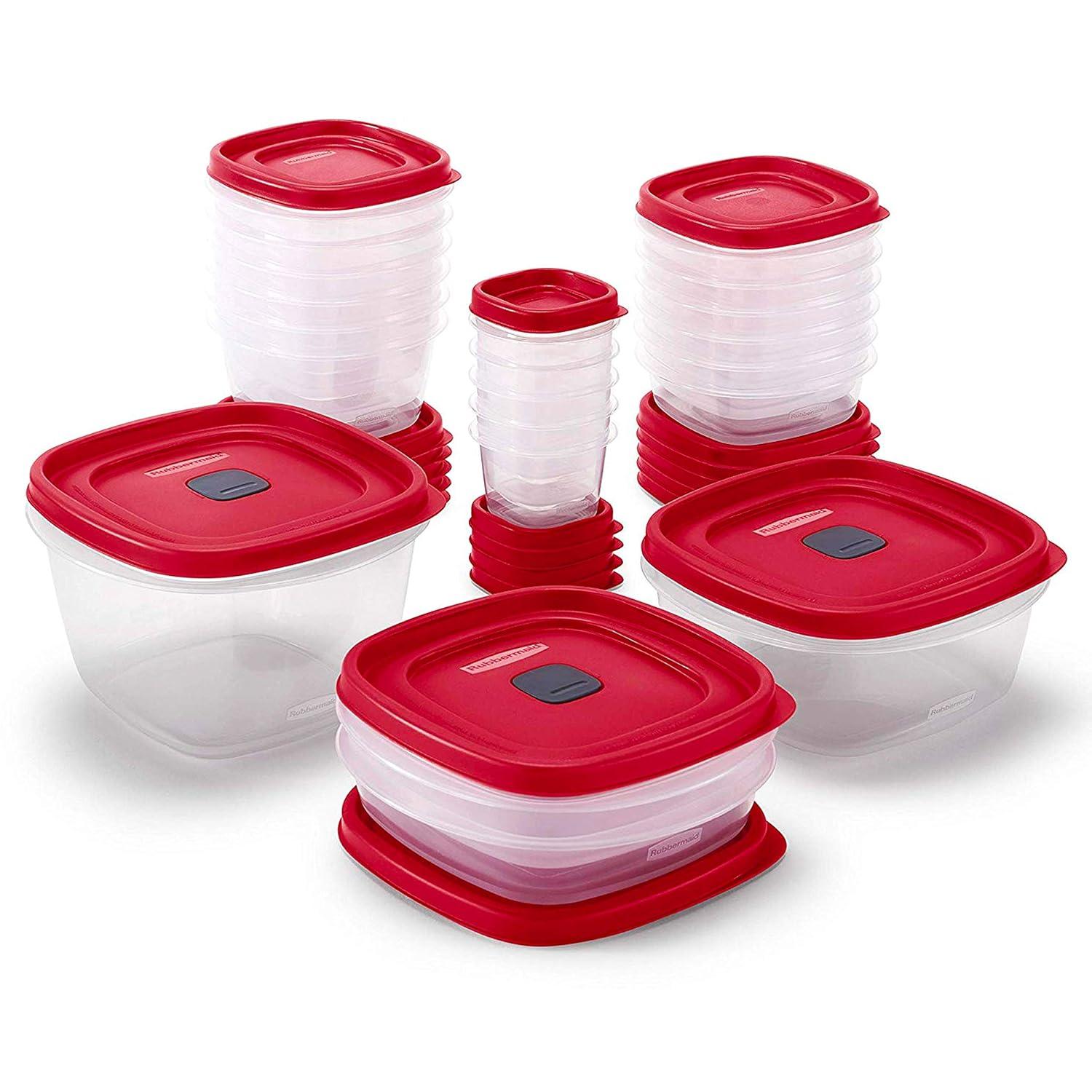 42-Piece Red BPA-Free Food Storage Container Set