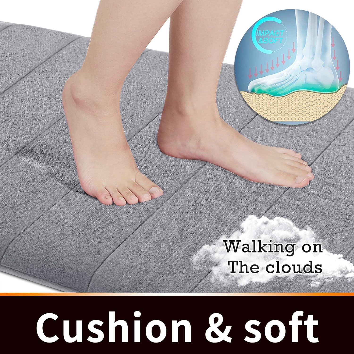 Memory Foam Bath Mat Rug, 24 x 17 Inches, Comfortable, Soft, Super Water Absorption