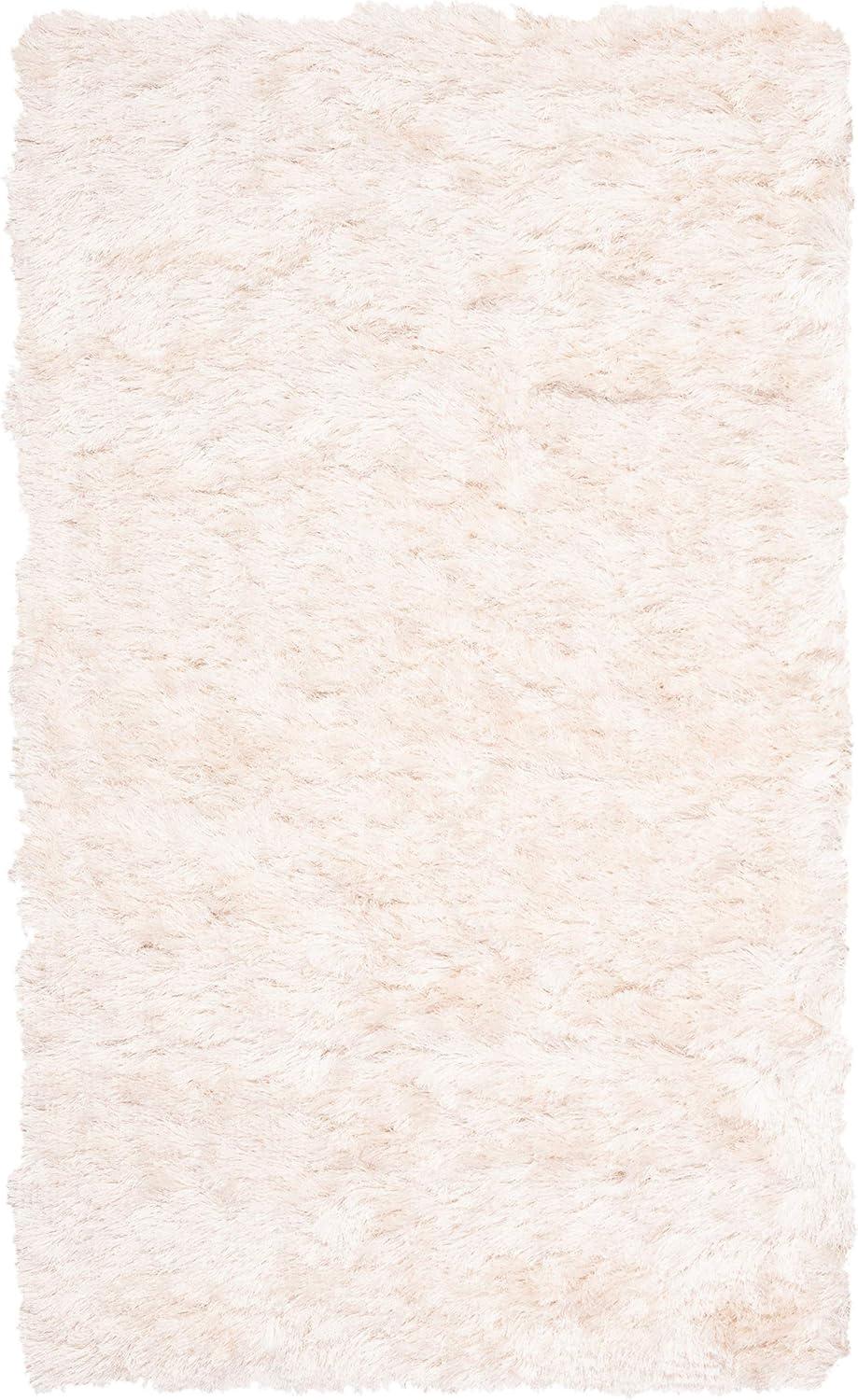 Ivory 3' x 5' Handmade Tufted Shag Area Rug