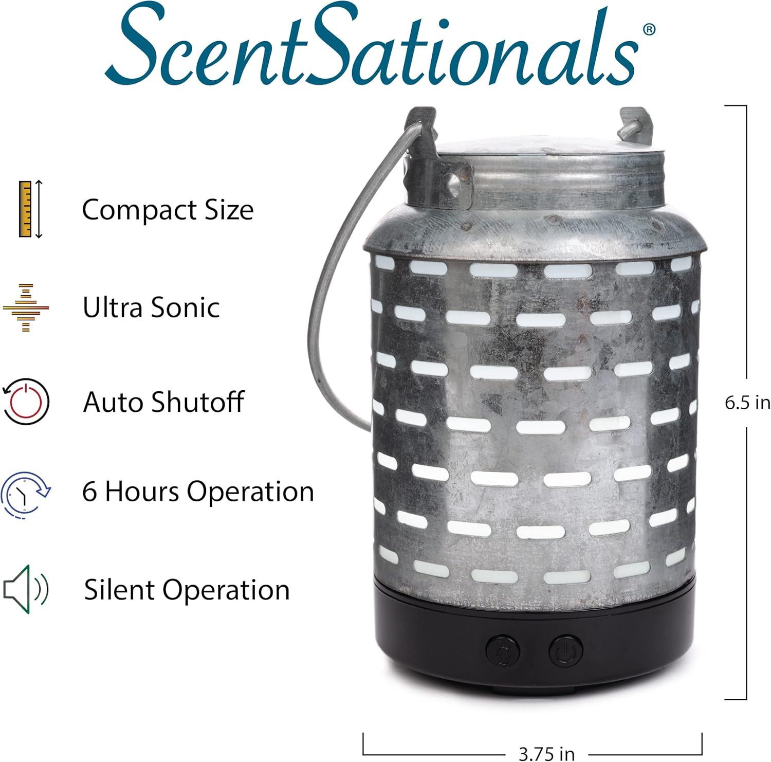 Scentsationals Eclectic Diffuser - Scented Essential Oils - Classic Aromatherapy Aroma User - Electric Fragrance Home Air Freshener Gift (Galvanized)