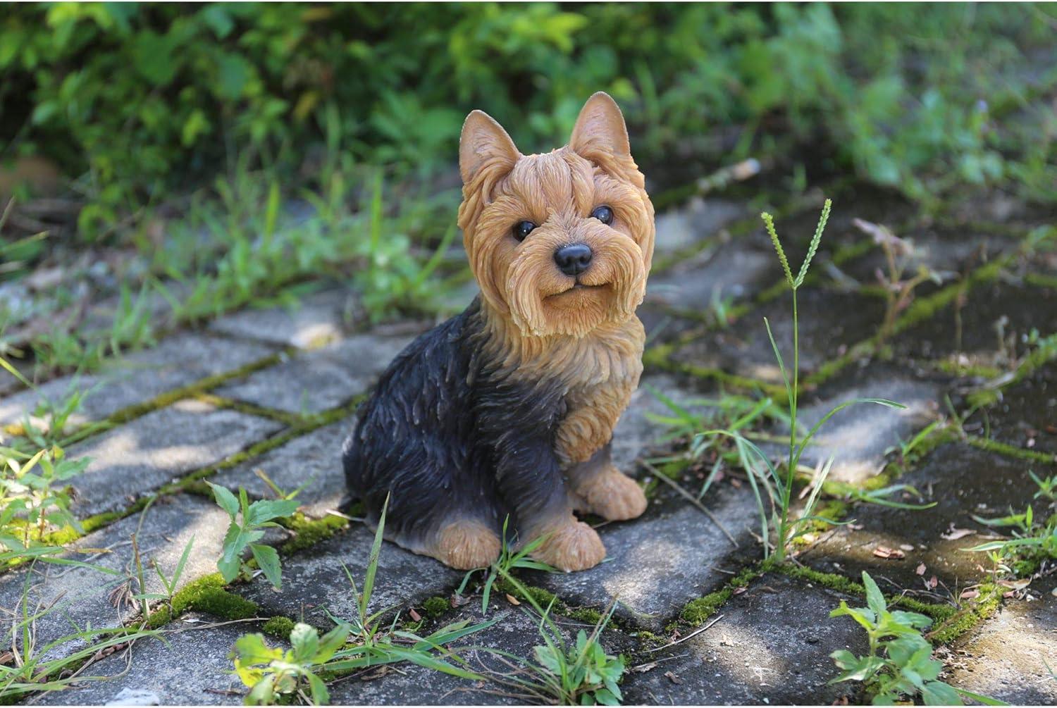 Hi-Line Gift Ltd. Sitting Yorkshire Terrier Dog Statue