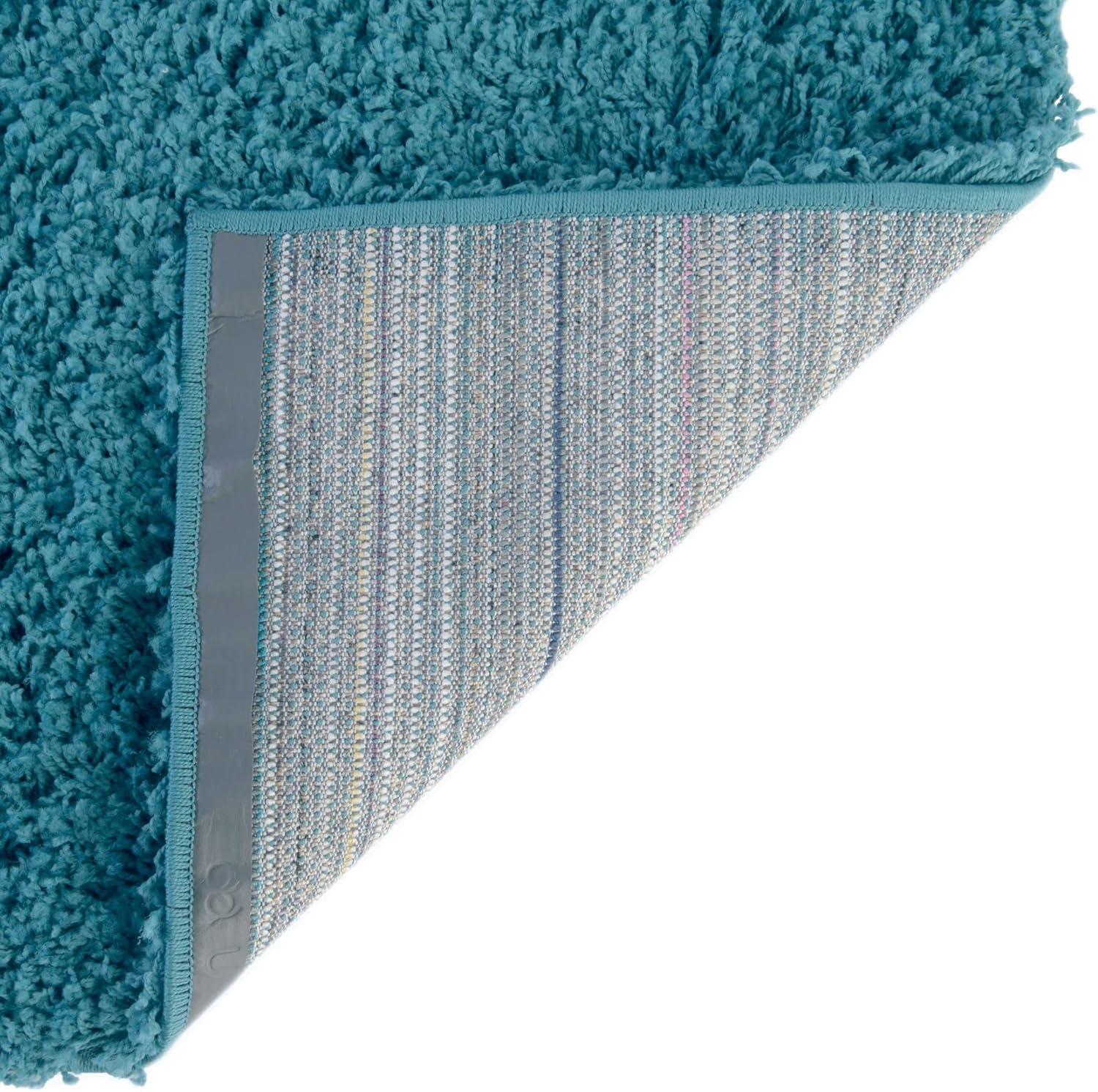 Deep Aqua Blue 5' x 8' Solid Shag Rug