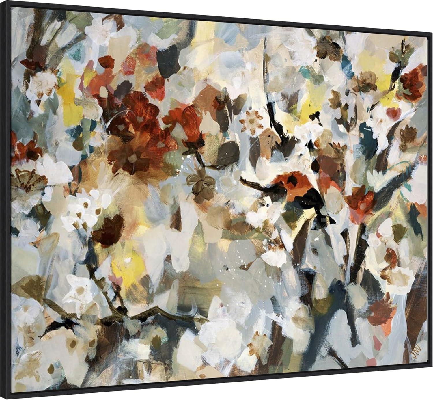 42" x 32" Floweresque II by Jodi Maas Framed Canvas Wall Art Print - Amanti Art: Oversized Abstract Decor