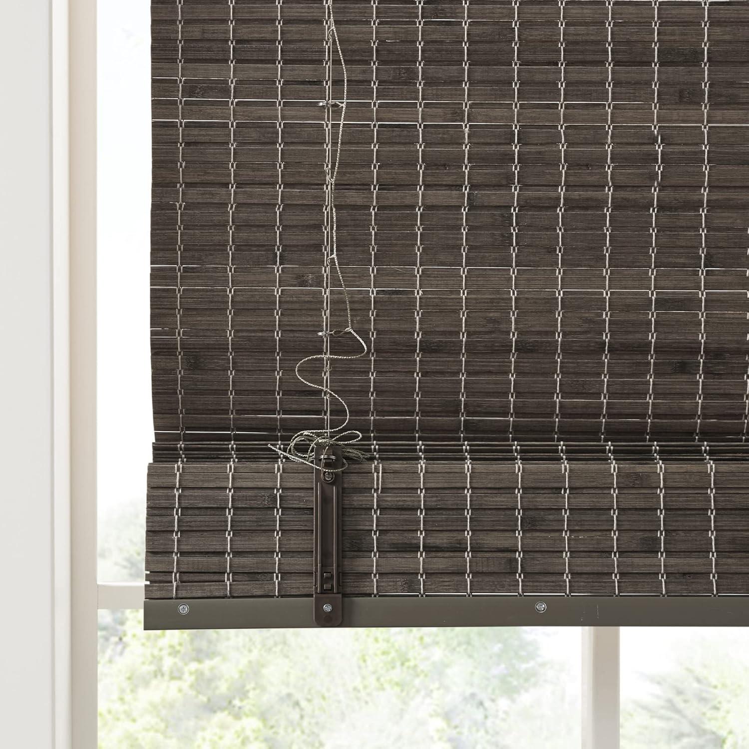 Semi - Sheer Bamboo Light Filtering Roman Shade 64"L