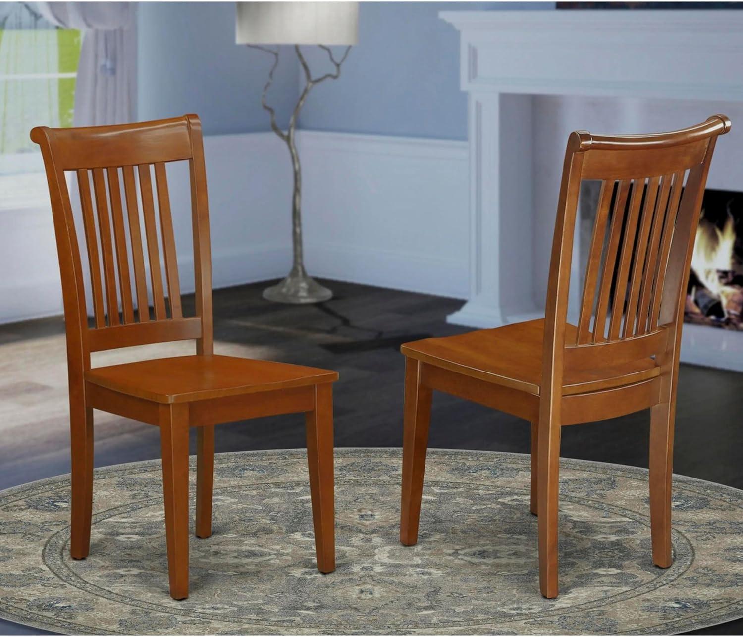 East West Furniture, Portland slat back chair for kitchen with Fabric seat